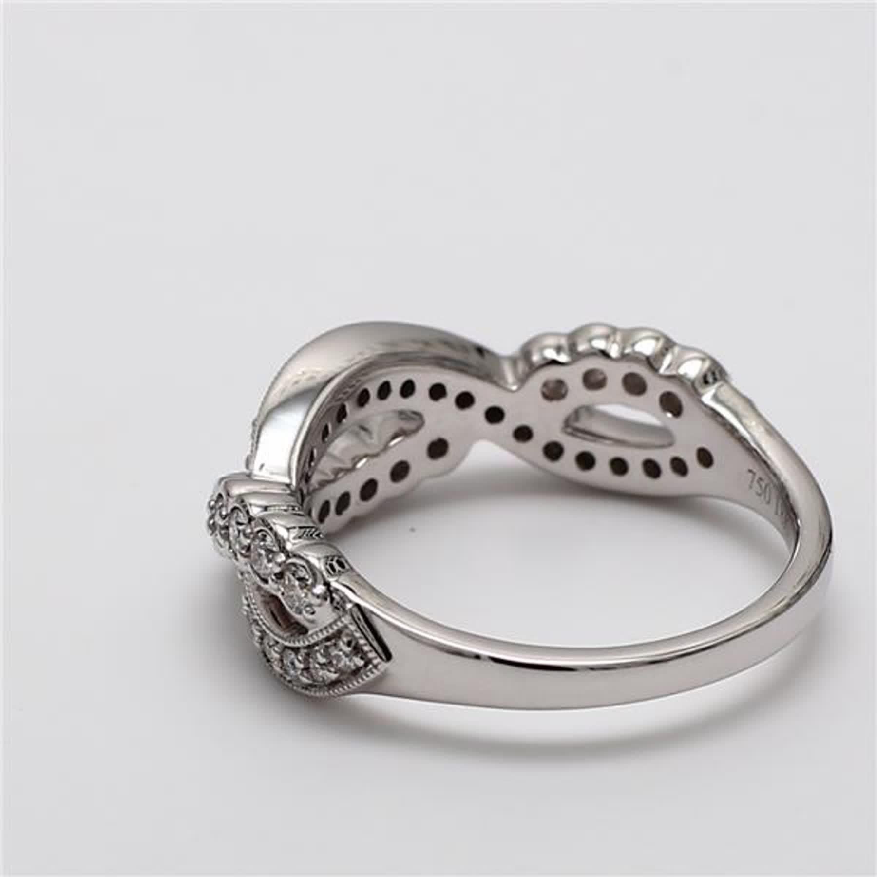 Contemporary Natural White Round Diamond .49 Carat TW White Gold Wedding Band
