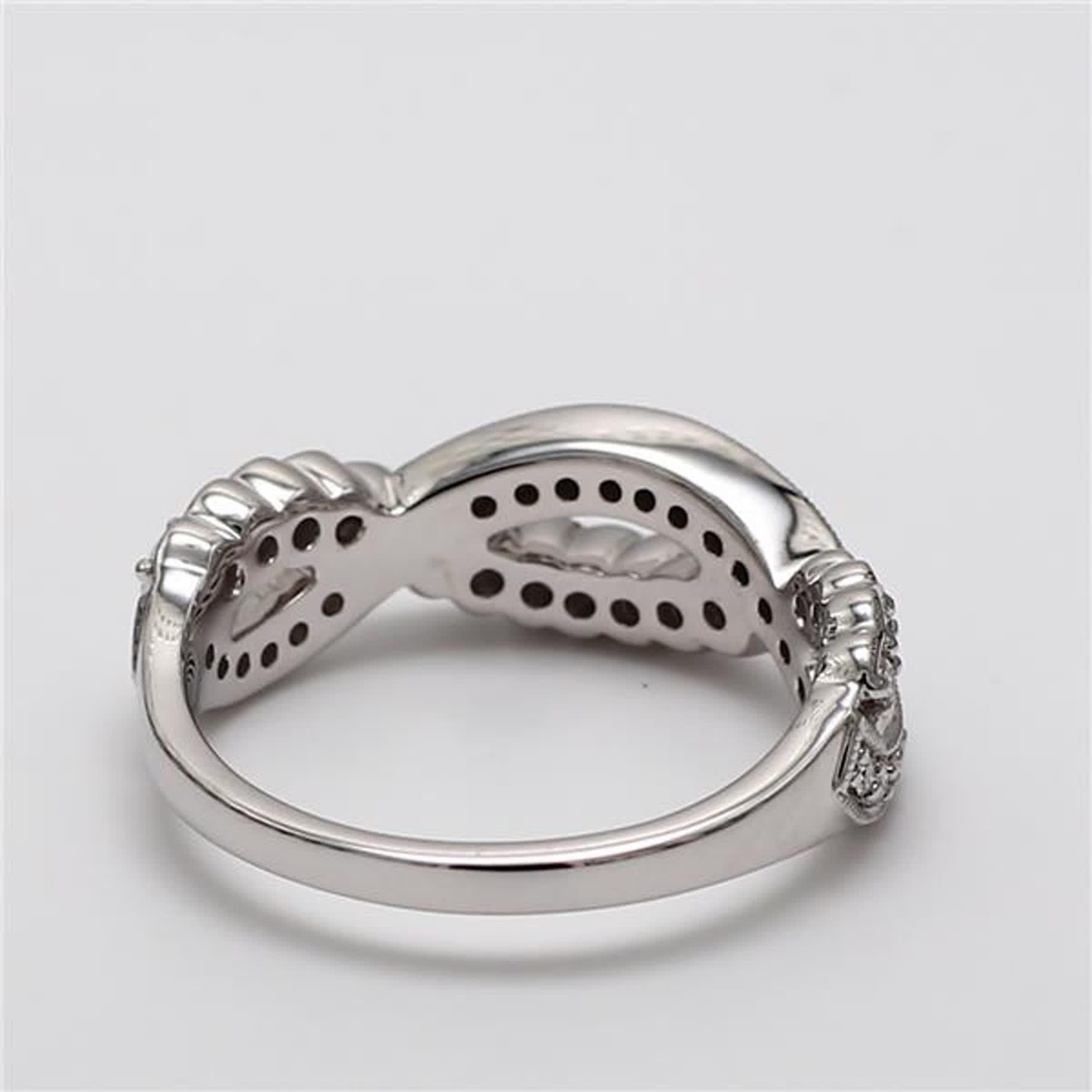 Round Cut Natural White Round Diamond .49 Carat TW White Gold Wedding Band