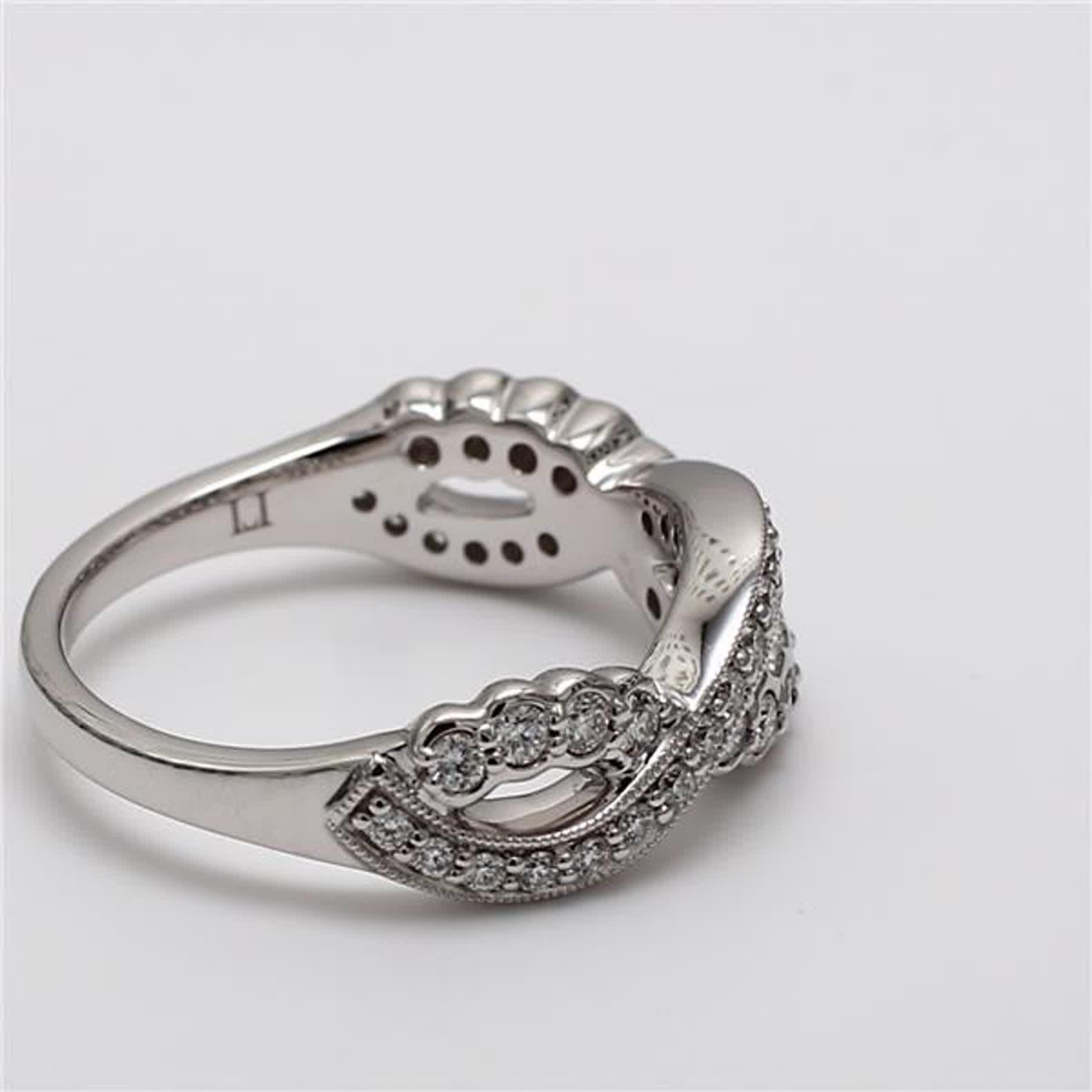 Natural White Round Diamond .49 Carat TW White Gold Wedding Band In New Condition In New York, NY