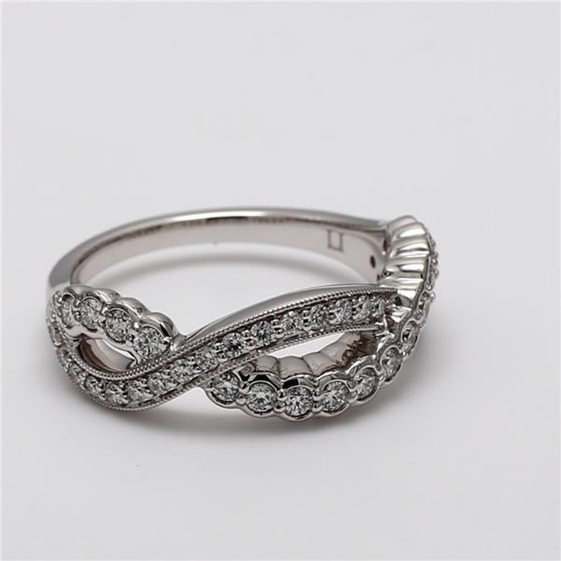 Women's Natural White Round Diamond .49 Carat TW White Gold Wedding Band