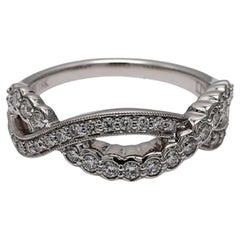 Natural White Round Diamond .49 Carat TW White Gold Wedding Band