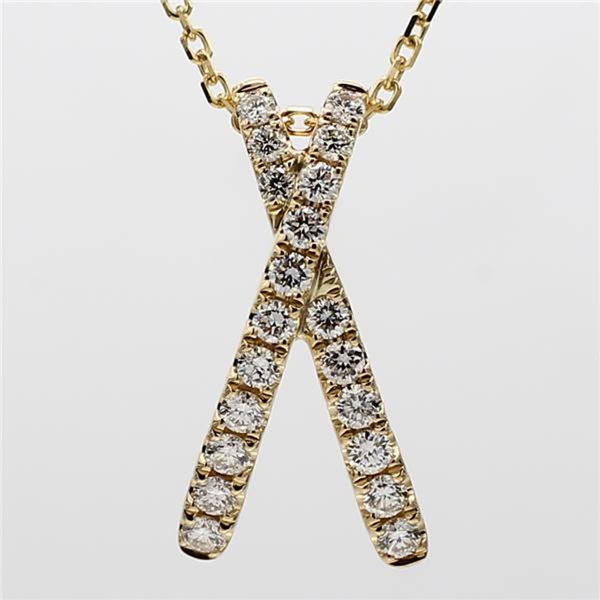 RareGemWorld's classic diamond pendant. Mounted in a beautiful 14K Yellow and White Gold setting with natural round white diamond melee. This pendant is guaranteed to impress and enhance your personal collection.

Total Weight: .55cts

Length x