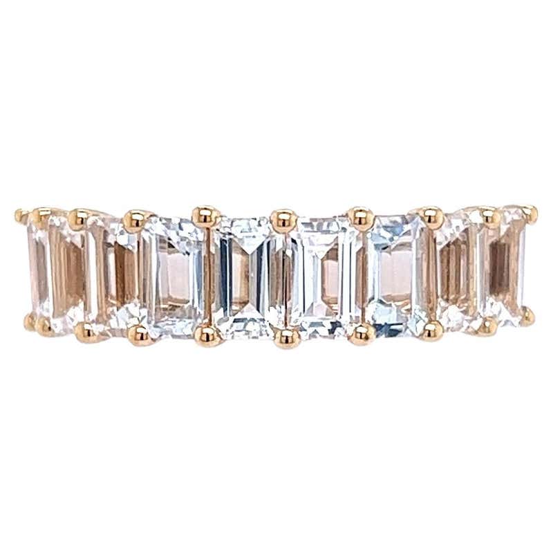 White Sapphire with Diamond Ring Set in 18 Karat White Gold Settings ...