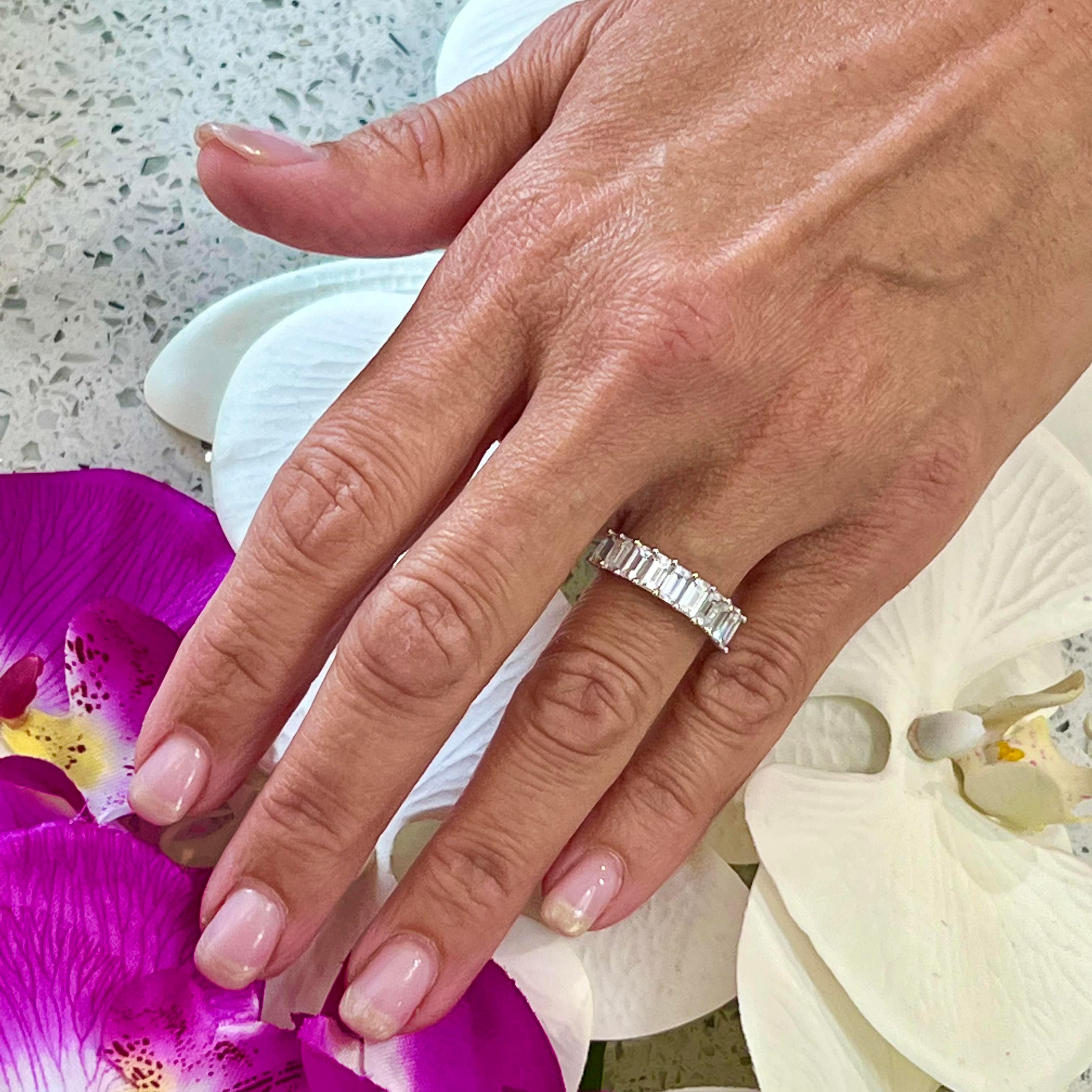 Natural White Sapphire Ring Size 6.5 14k W Gold 4.32 TCW Certified For Sale 1