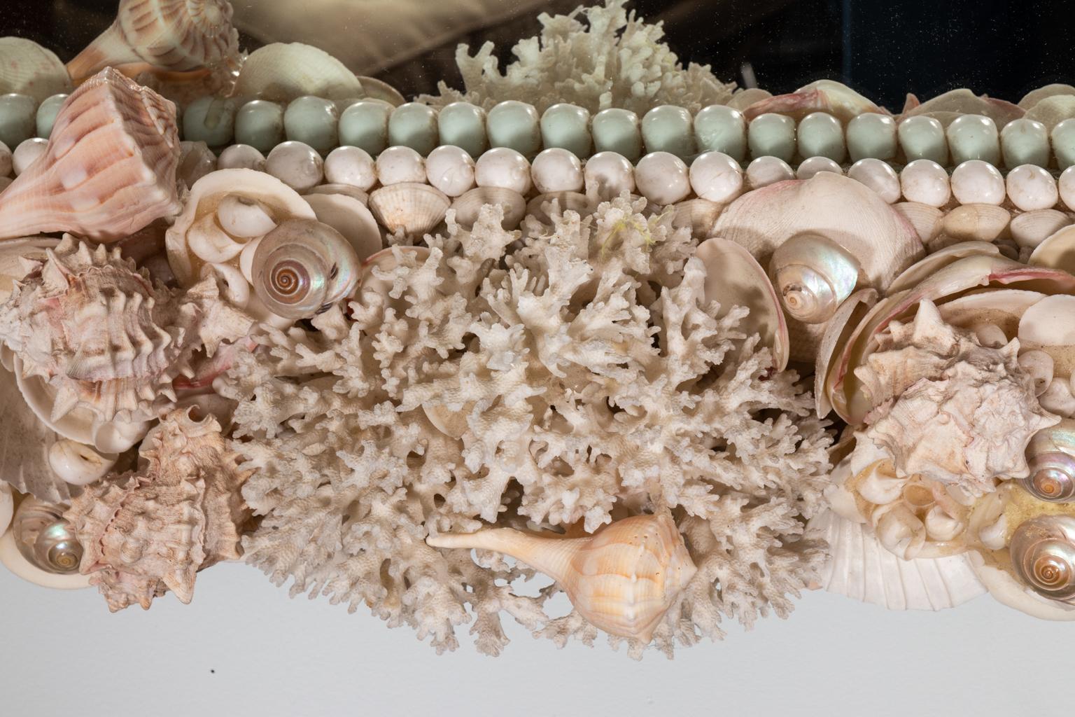 Natural White Shell and Coral Mirror 6