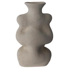 Natural White Textured Handmade Ceramic Vase II by Maku Ceramic