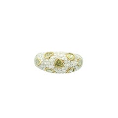 Natural White & Yellow Multi-Shape 18-Karat Diamond Ring In Stock