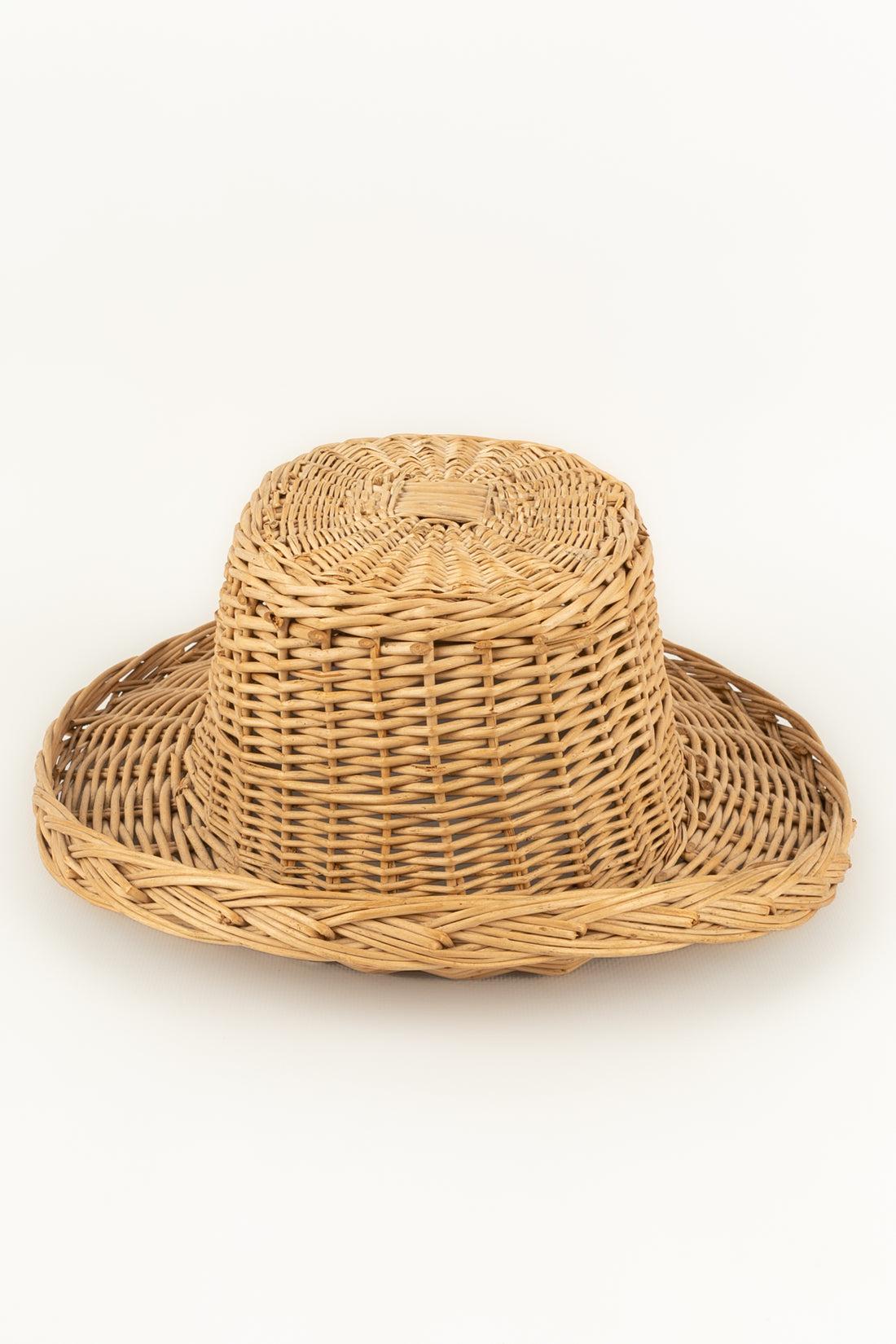 Beige Natural Wicker Hat For Sale