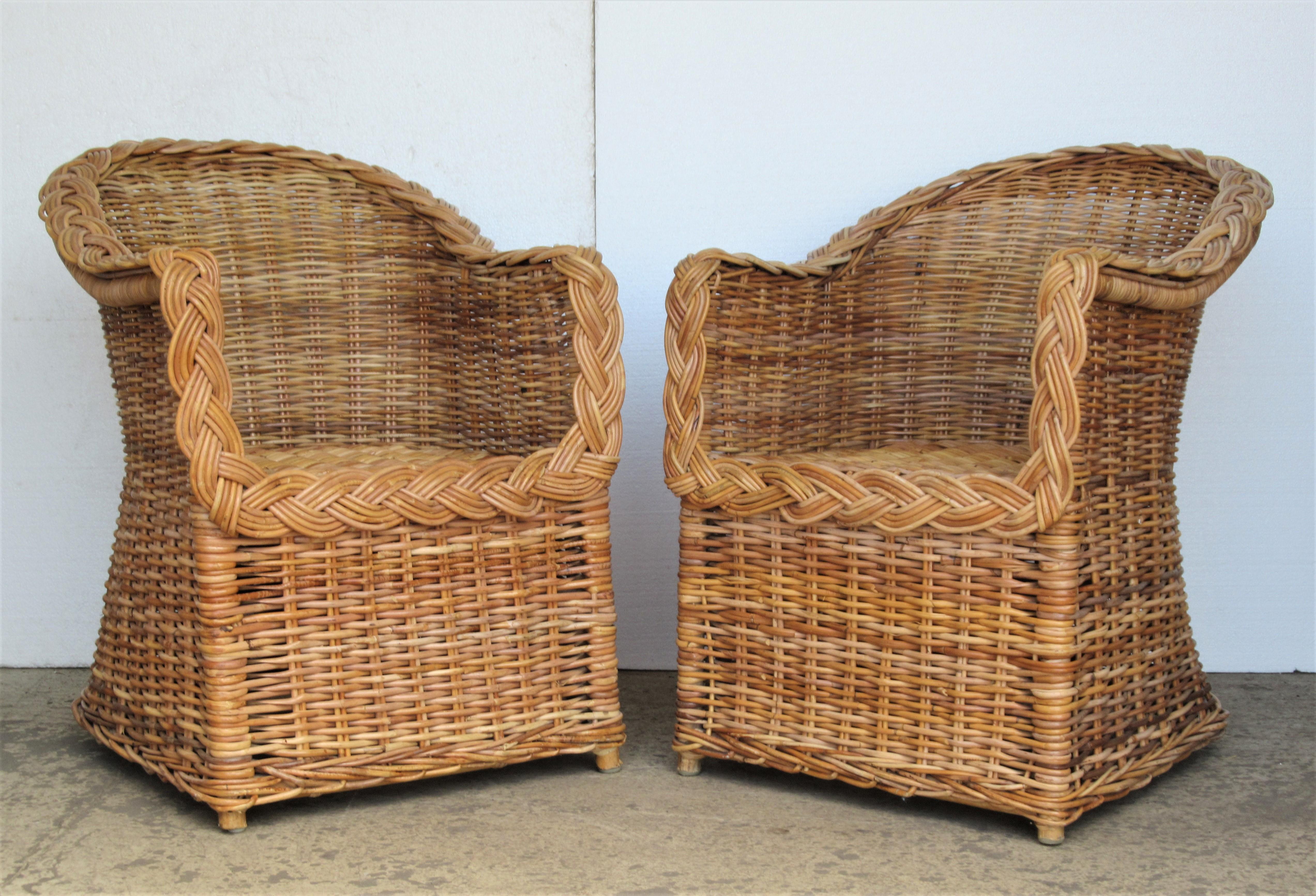 Natural Wicker Lounge Chairs  - Kreiss Collection 7