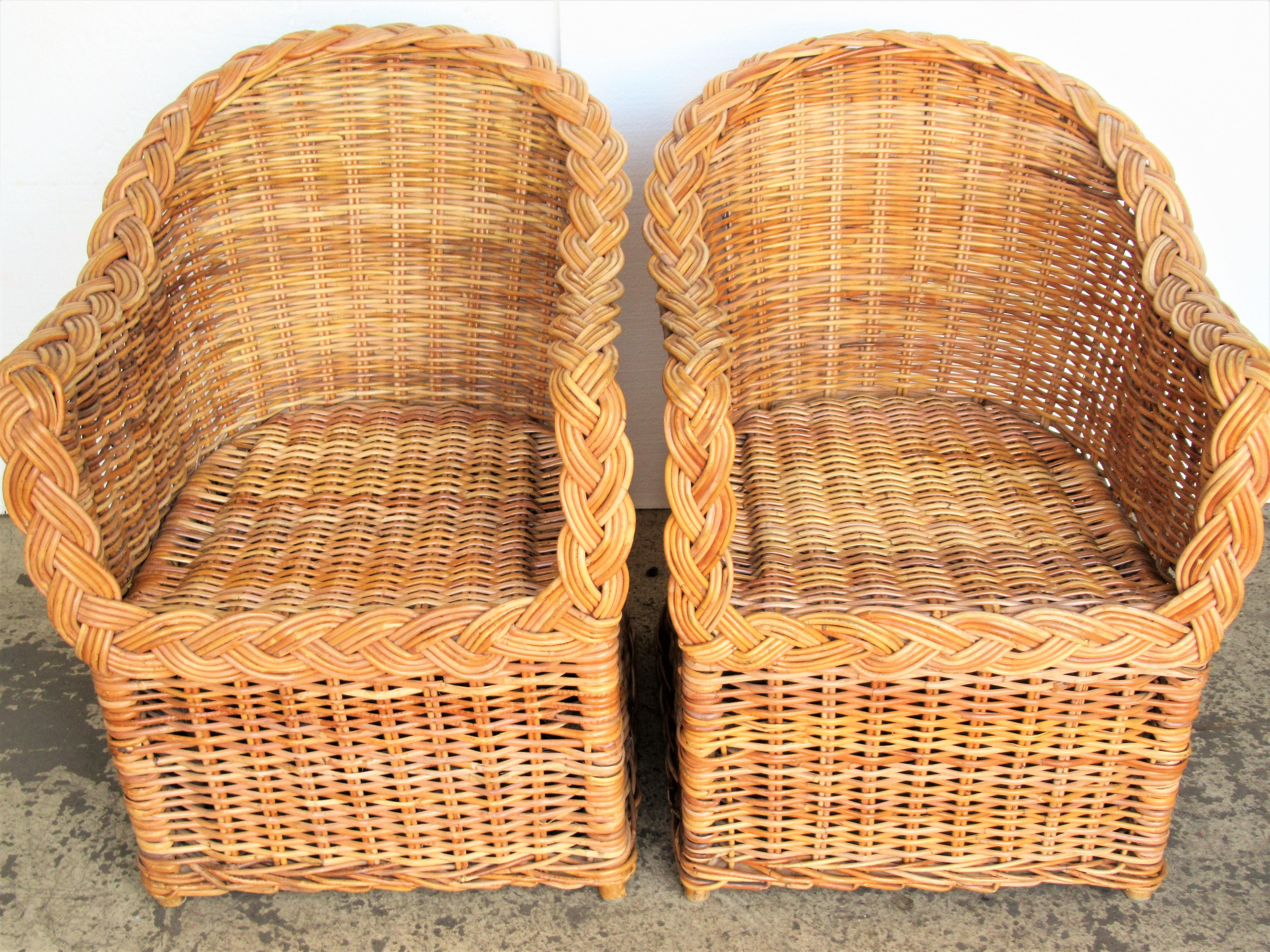 Natural Wicker Lounge Chairs  - Kreiss Collection 1