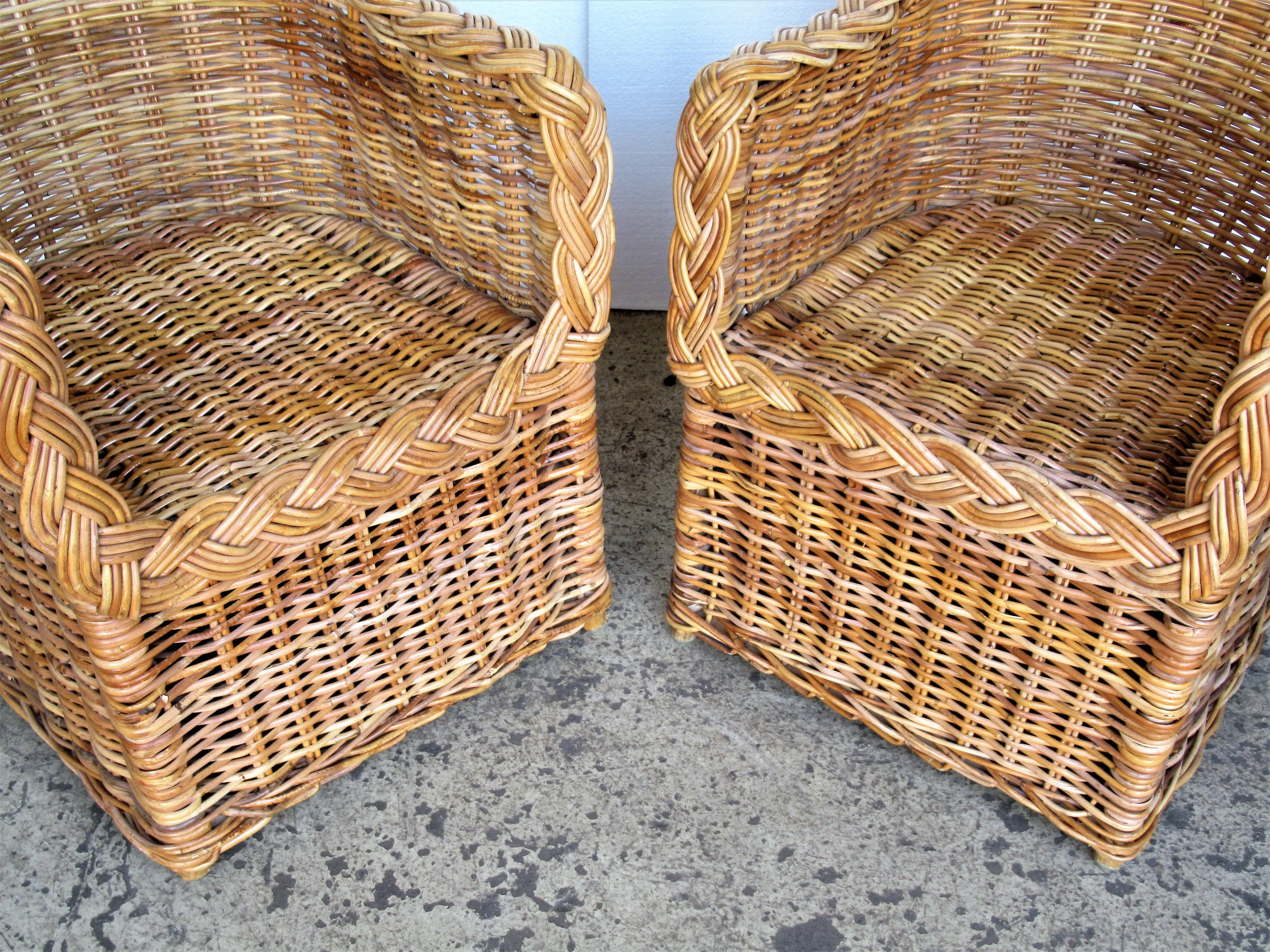 Natural Wicker Lounge Chairs  - Kreiss Collection 1