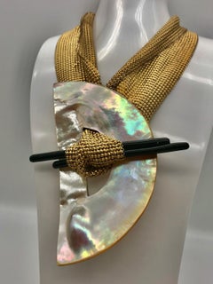 Natural Wild Pearl ,  with black Coral on Pendant Necklace, by Sylvia Gottwald