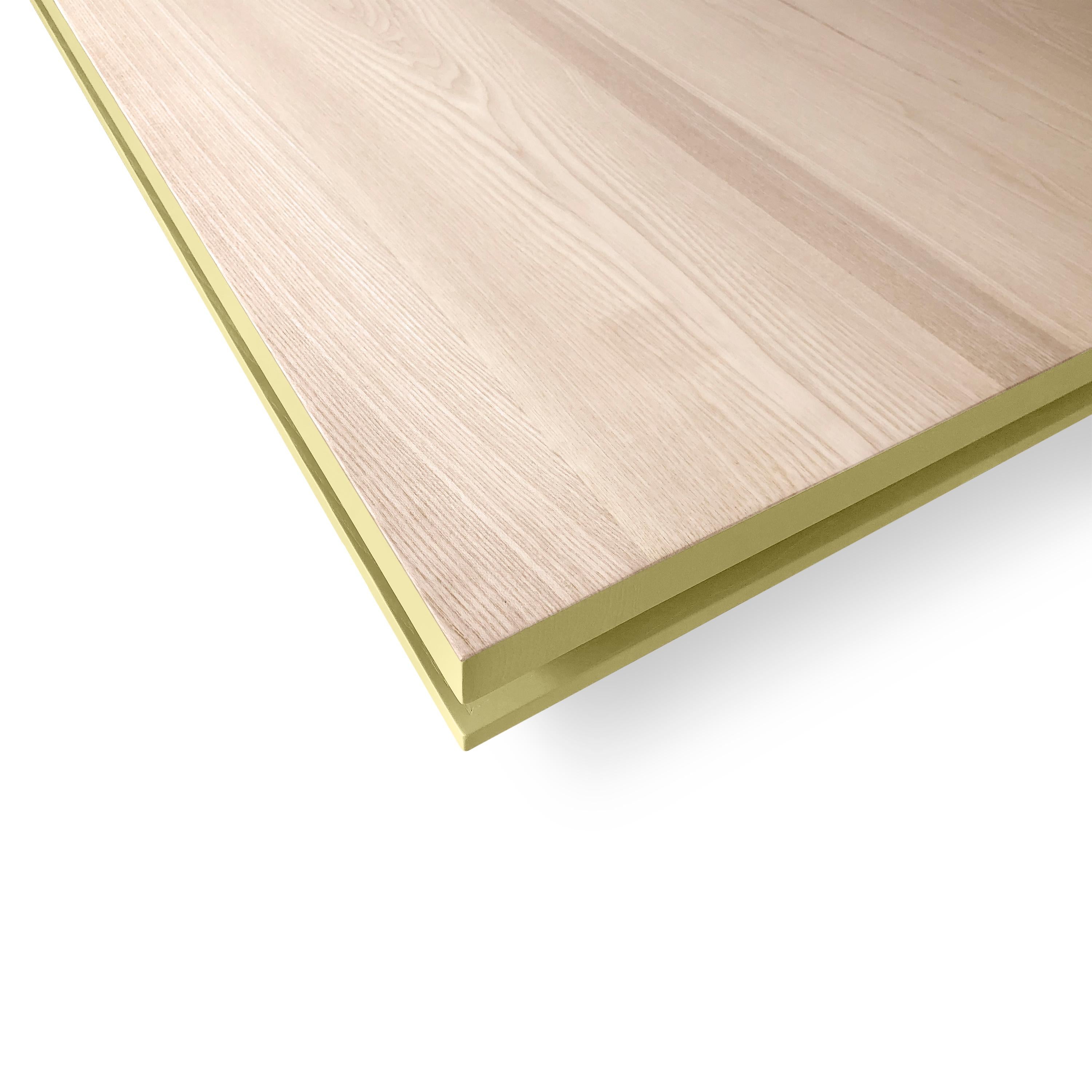 Table de salle à manger rectangulaire à rallonge en bois massif jaune français en vente 2