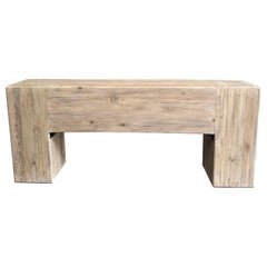 Natural Wood Beam Console Table Short Length 71"