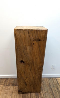 Natural Wood Block Pedestal Stands