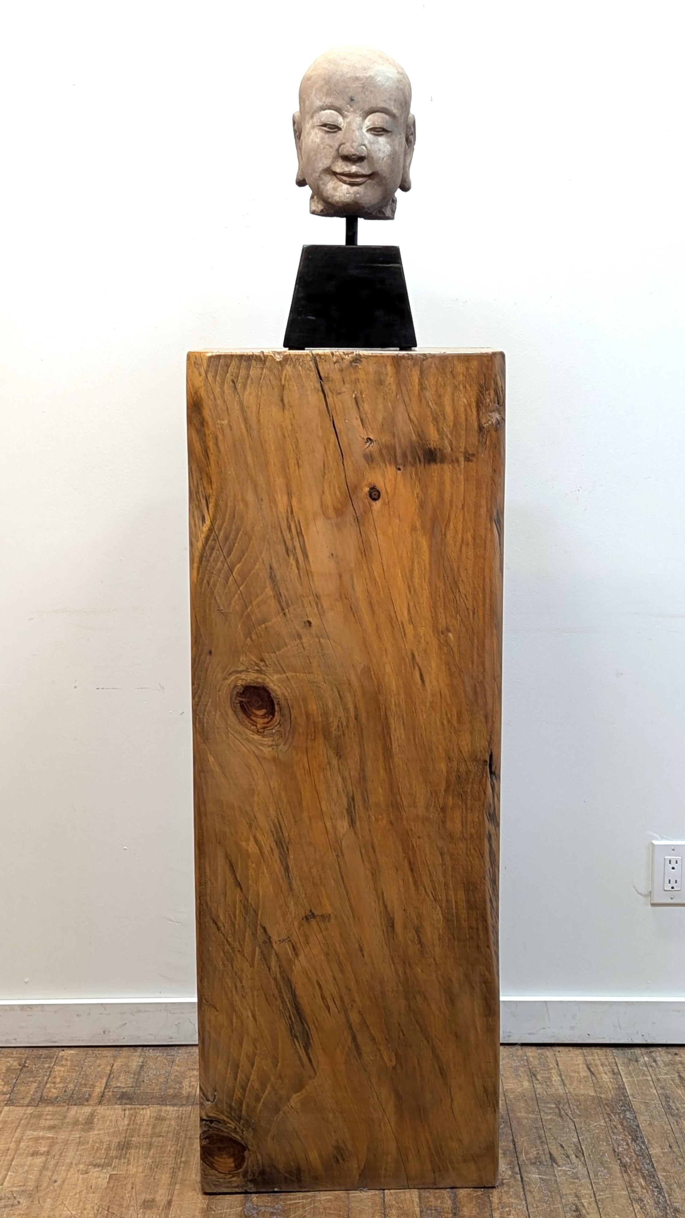 Natural Wood Block Pedestal Stands (20. Jahrhundert) im Angebot