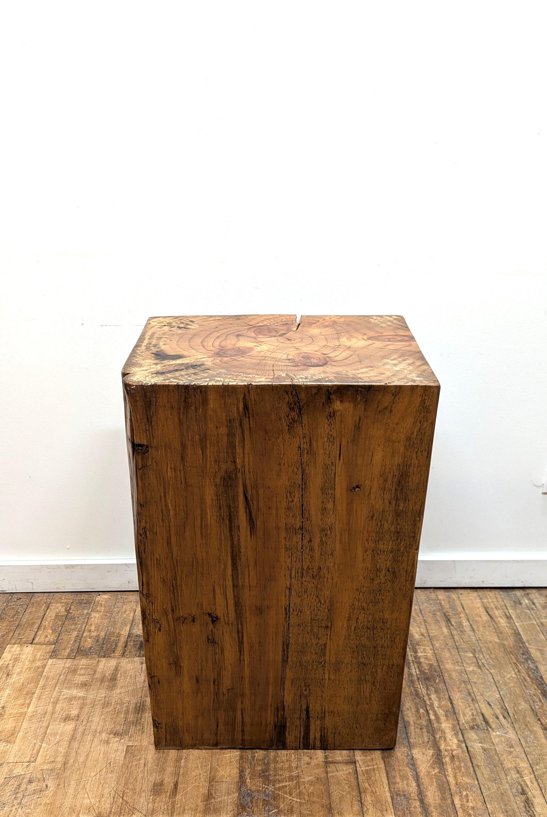 Natural Wood Block Pedestal Stands im Angebot 3
