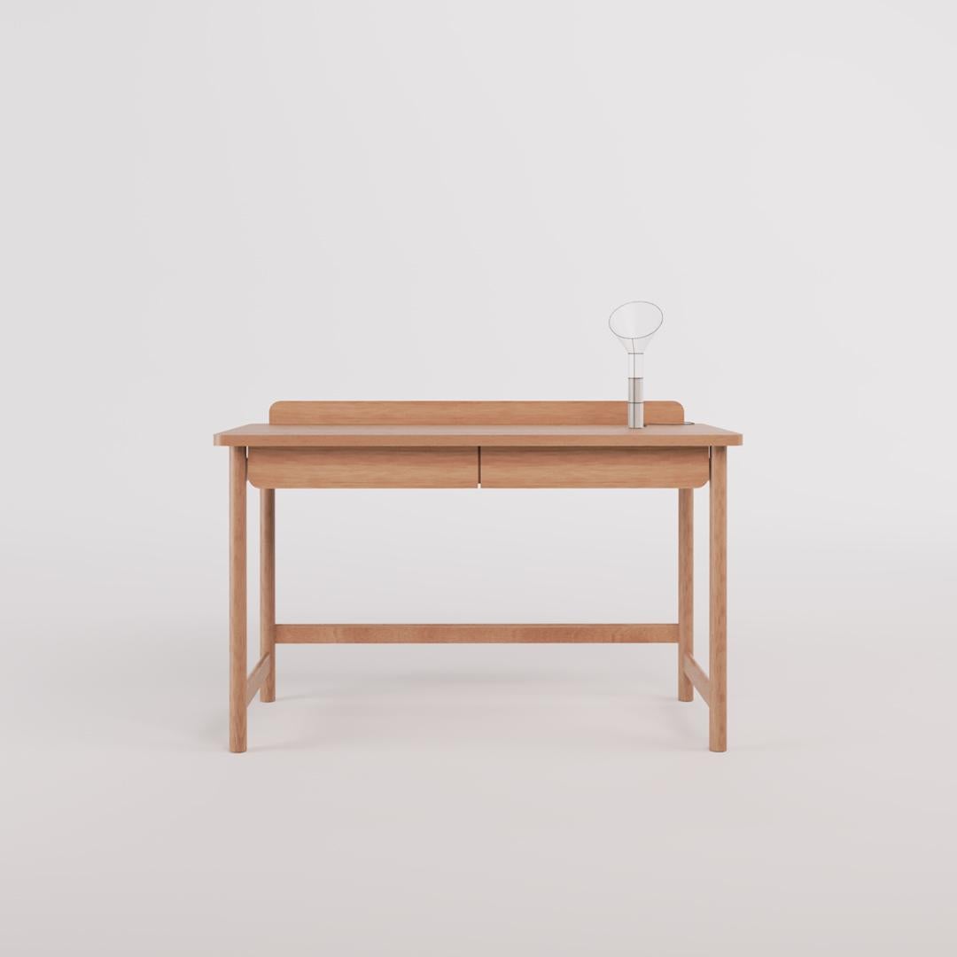 Scandinavian Modern Natural Wood Desk For Sale