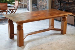 Natural Wood Dining Table with 2 Extensions by Baptistin Spade