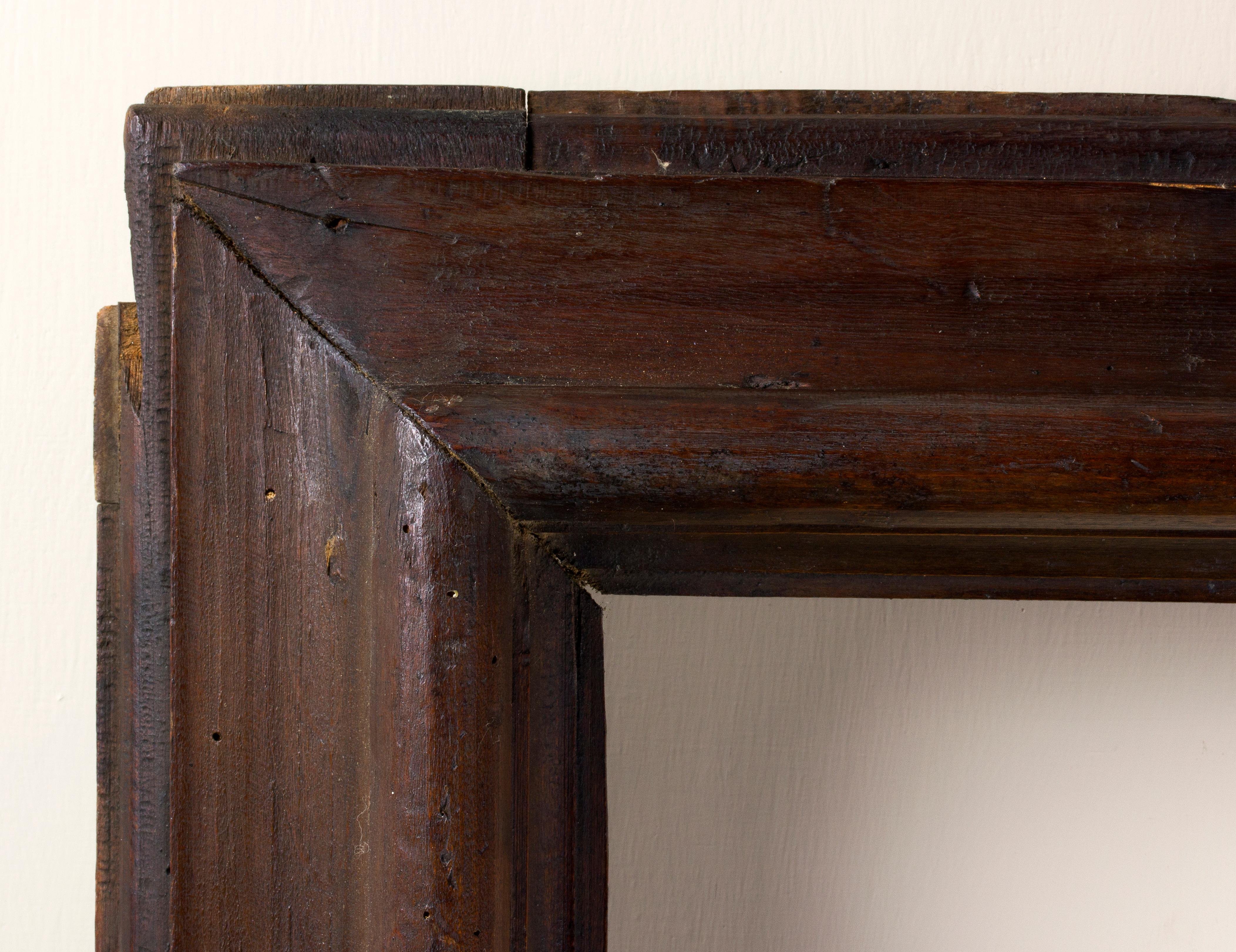 Central Italy, second half of the 17th century
Natural wood frame with mixtilinear profile.
Inside: 90.8 x 68.8 cm; outside: 108 x 85.5 cm.
Depth is the wide of the band.
 