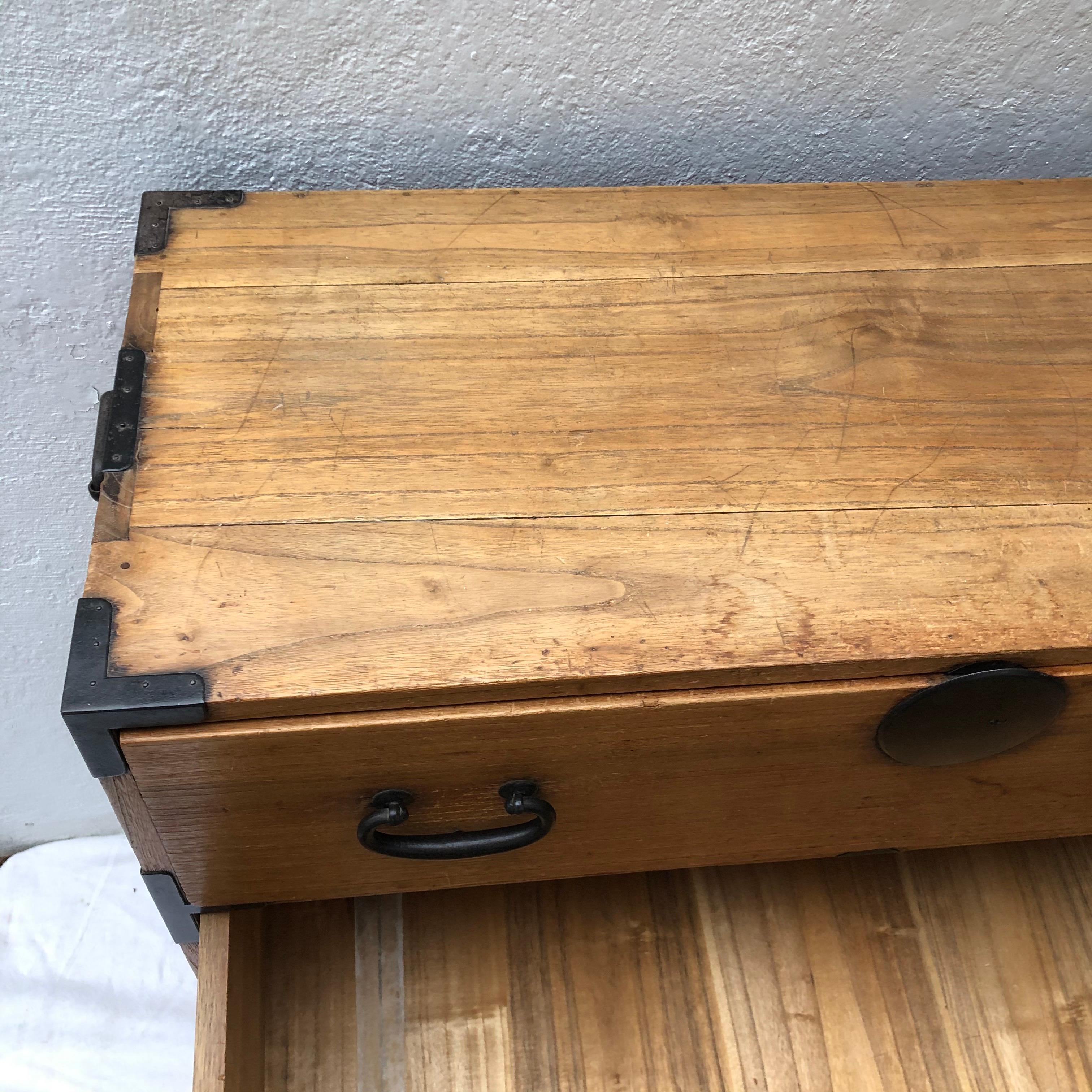 Natural Wood Japanese Tansu Chest 5