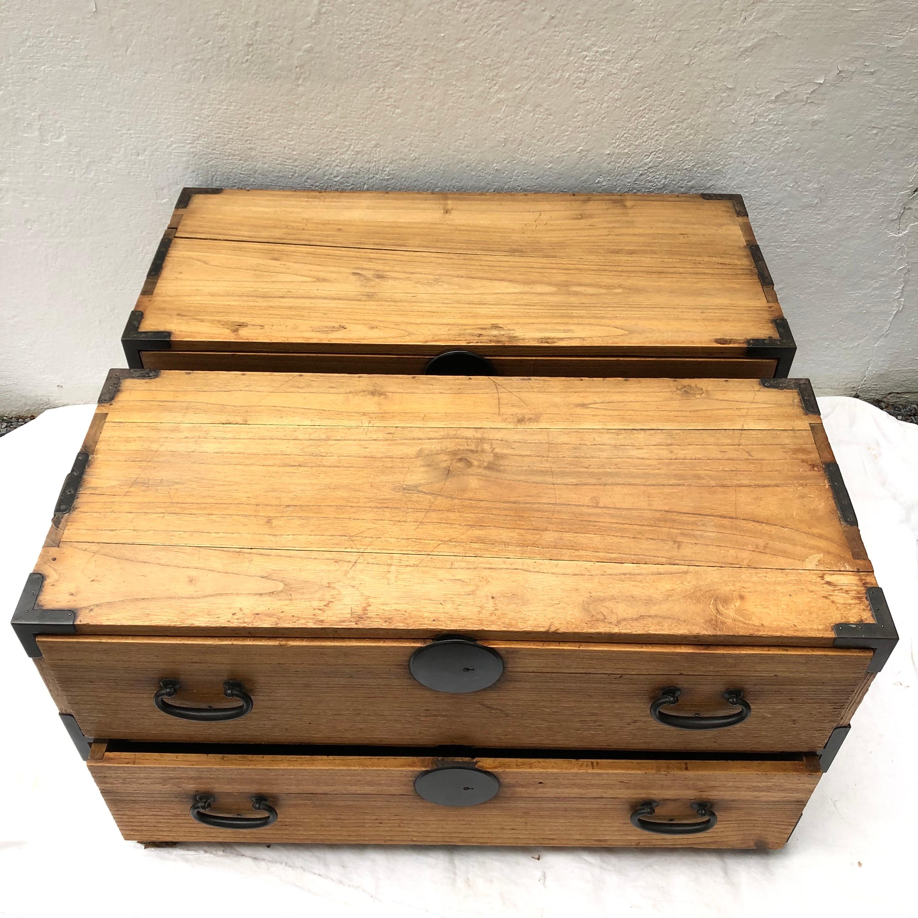 Natural Wood Japanese Tansu Chest 6
