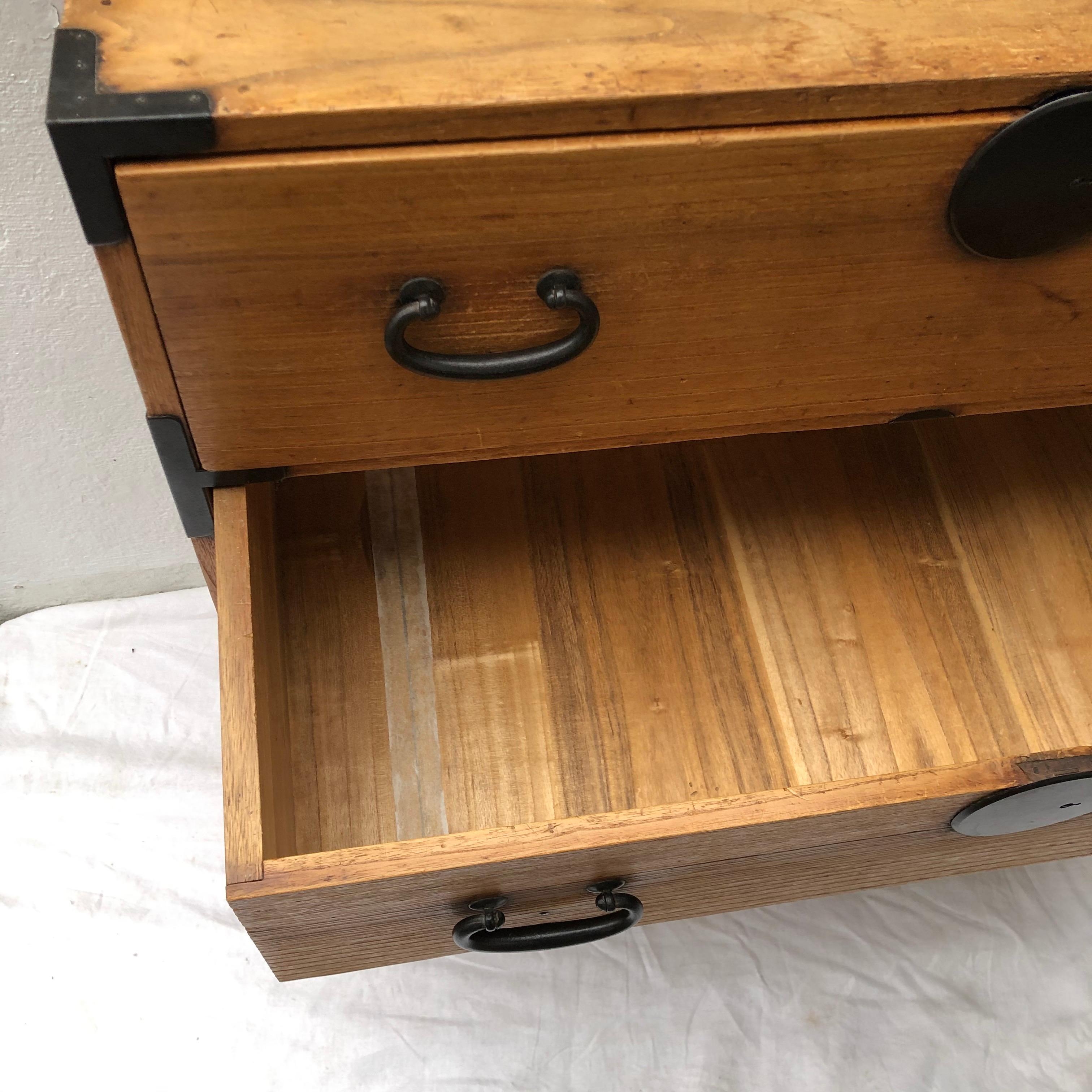 Natural Wood Japanese Tansu Chest 4