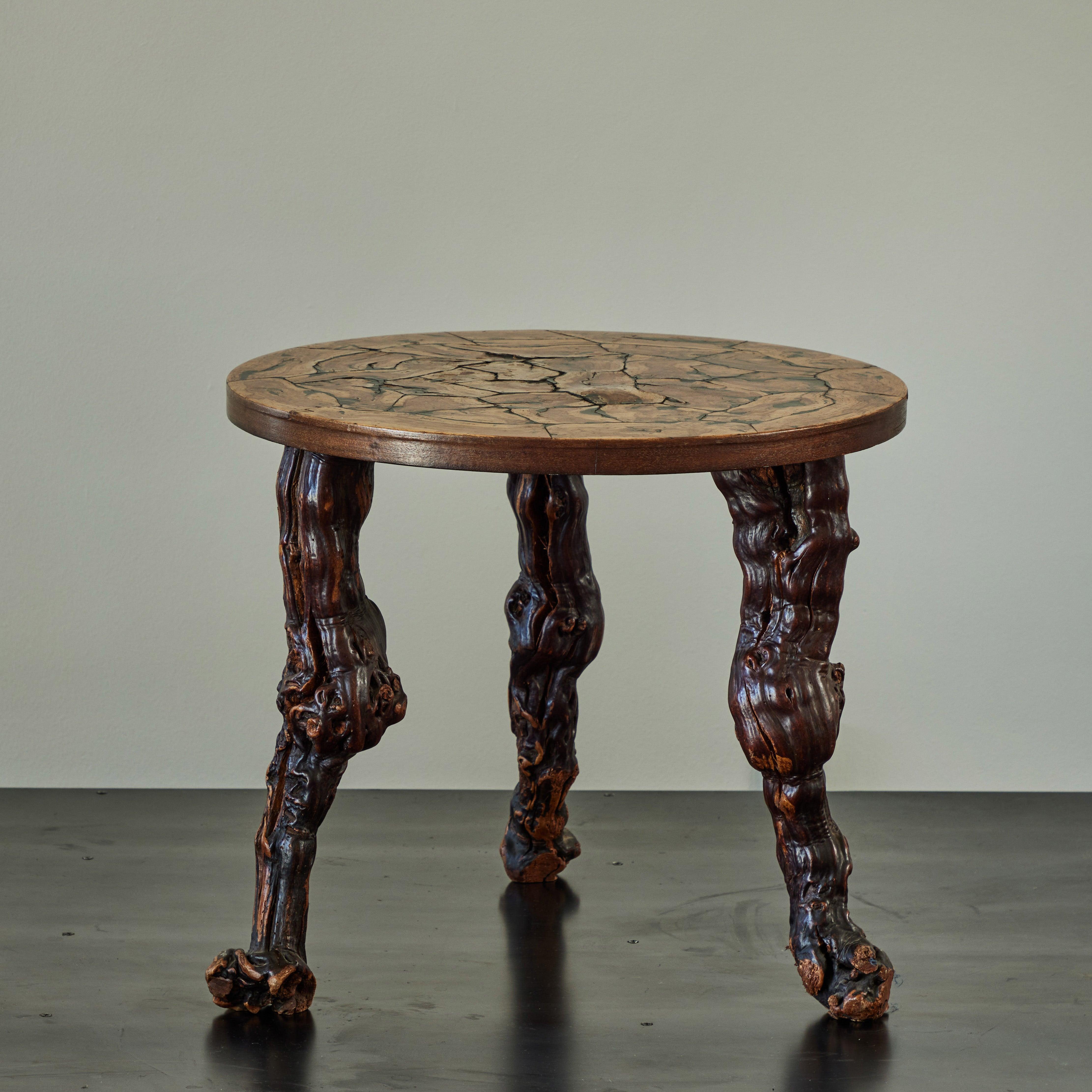 French Natural Wood Occasional Table