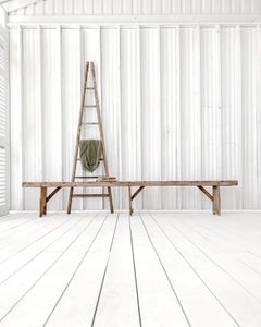 Natural Wood Primitive Farmhouse Bench