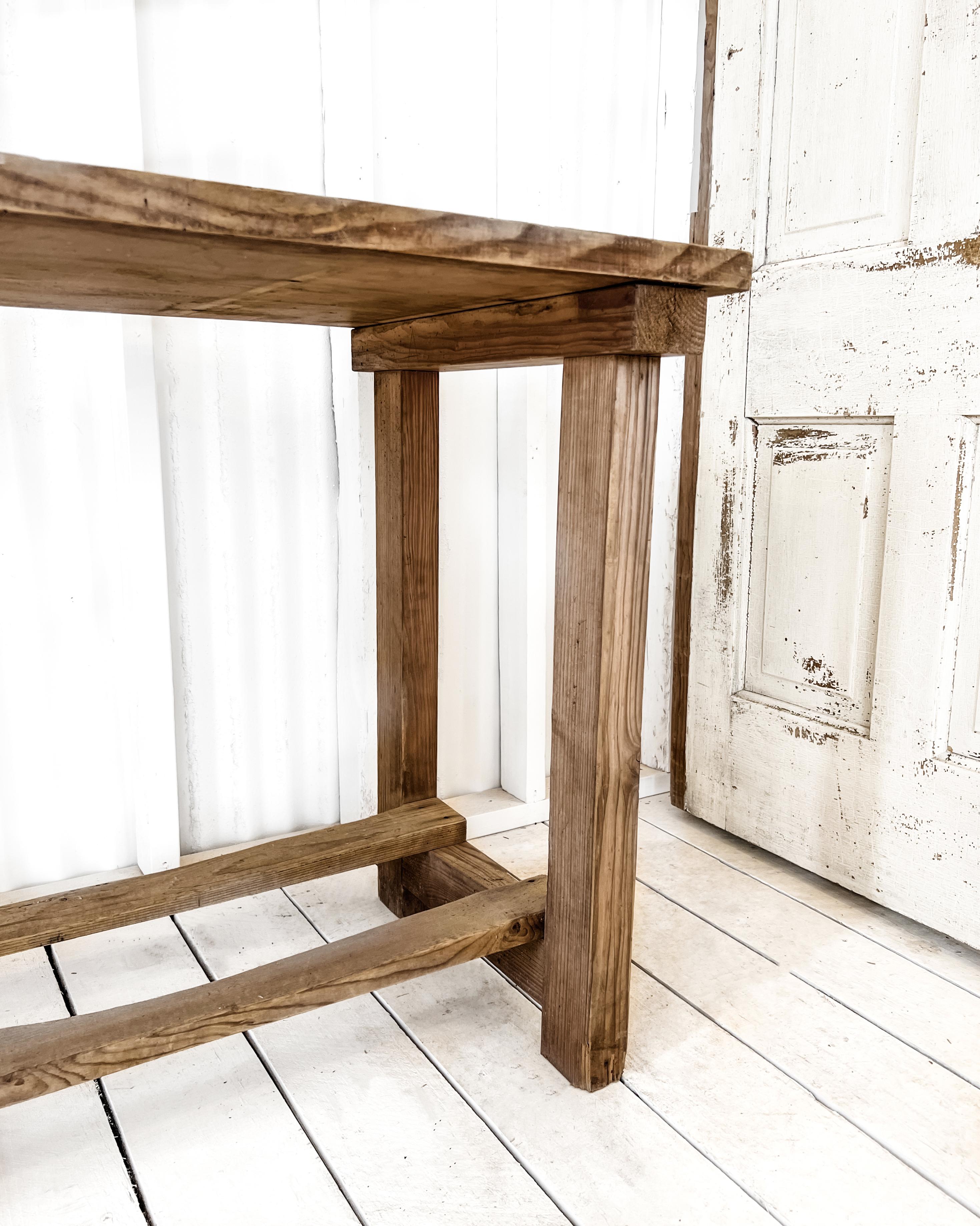 Natural Wood Rustic French Console Table 7