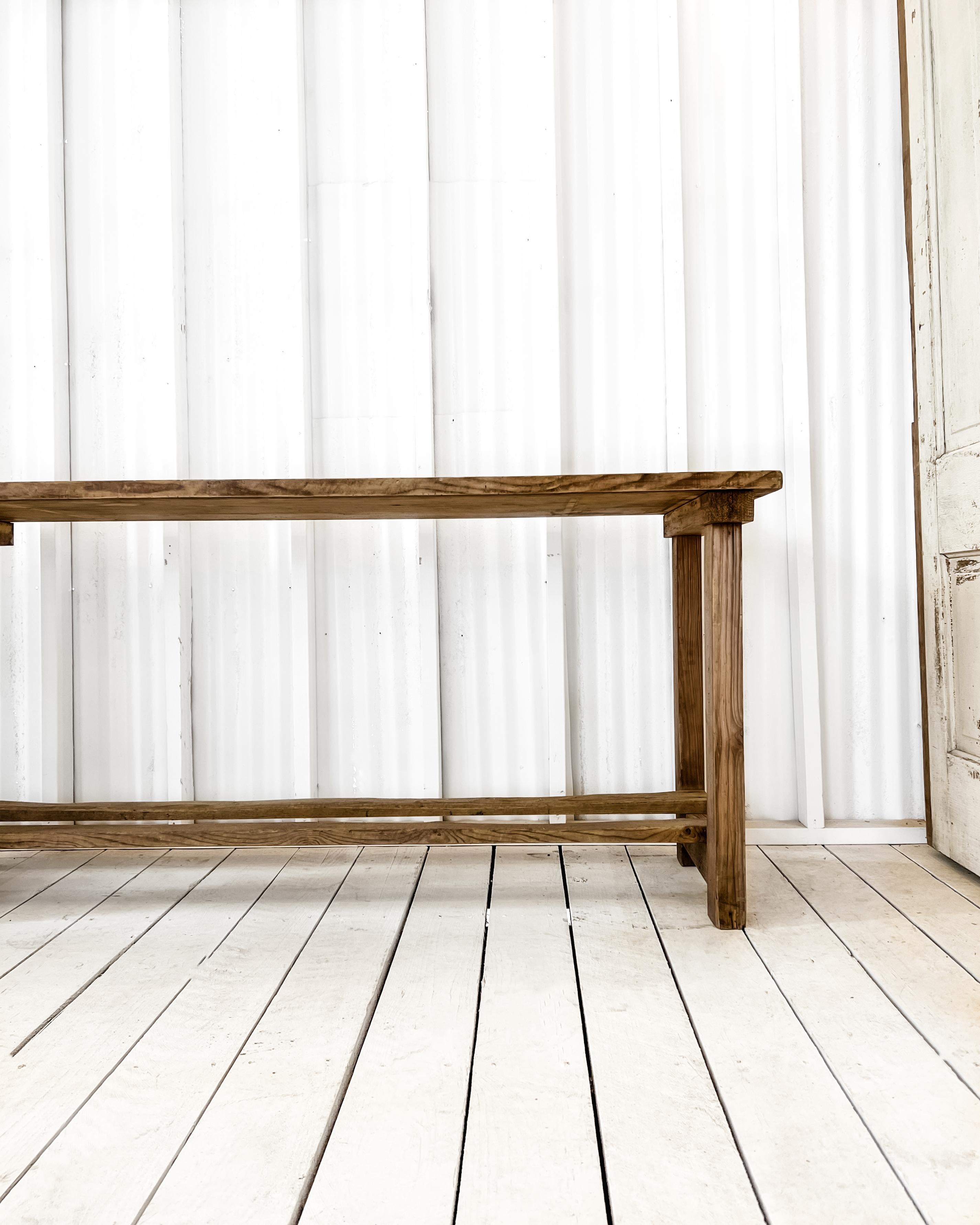 Natural Wood Rustic French Console Table 8