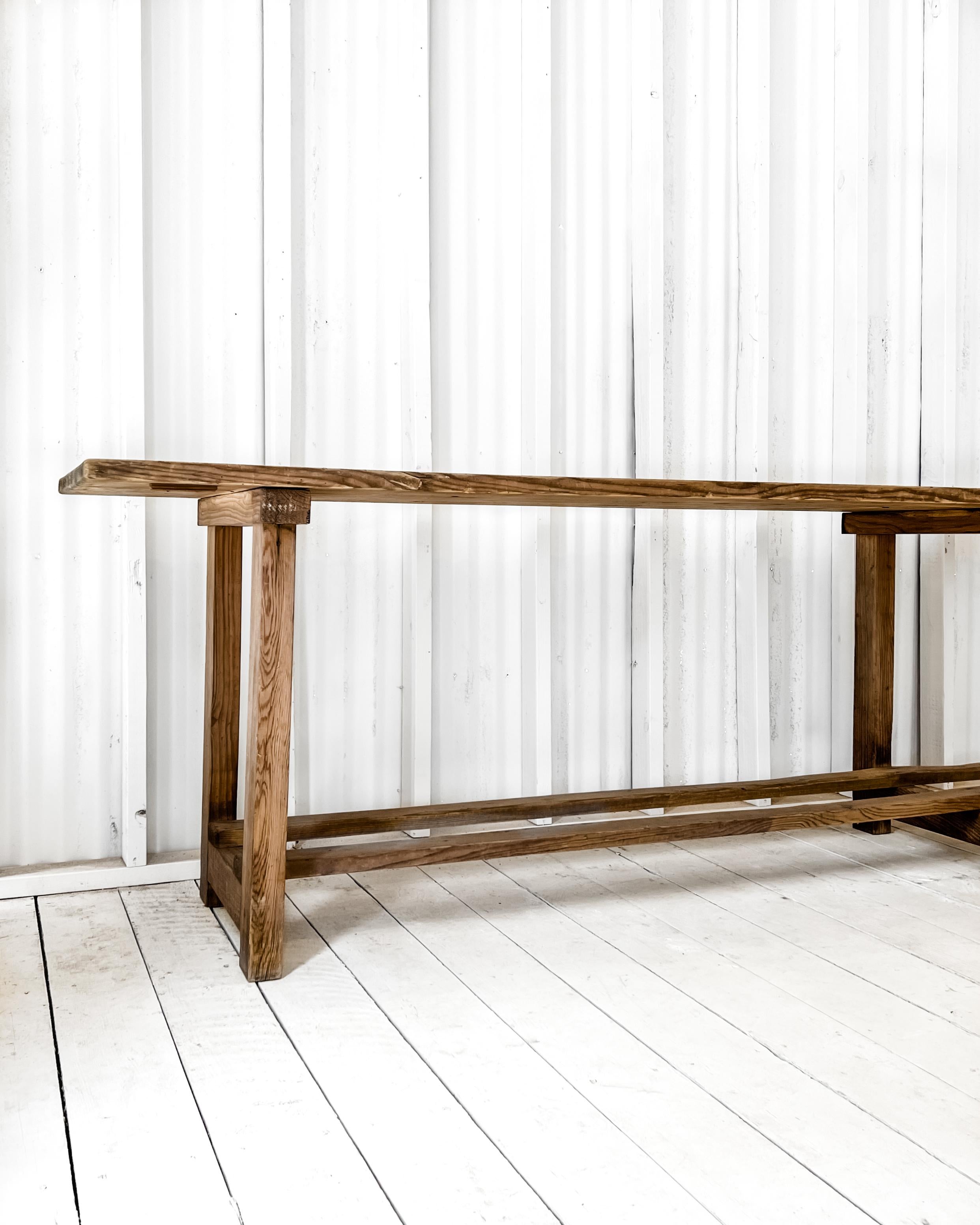 Natural Wood Rustic French Console Table 1