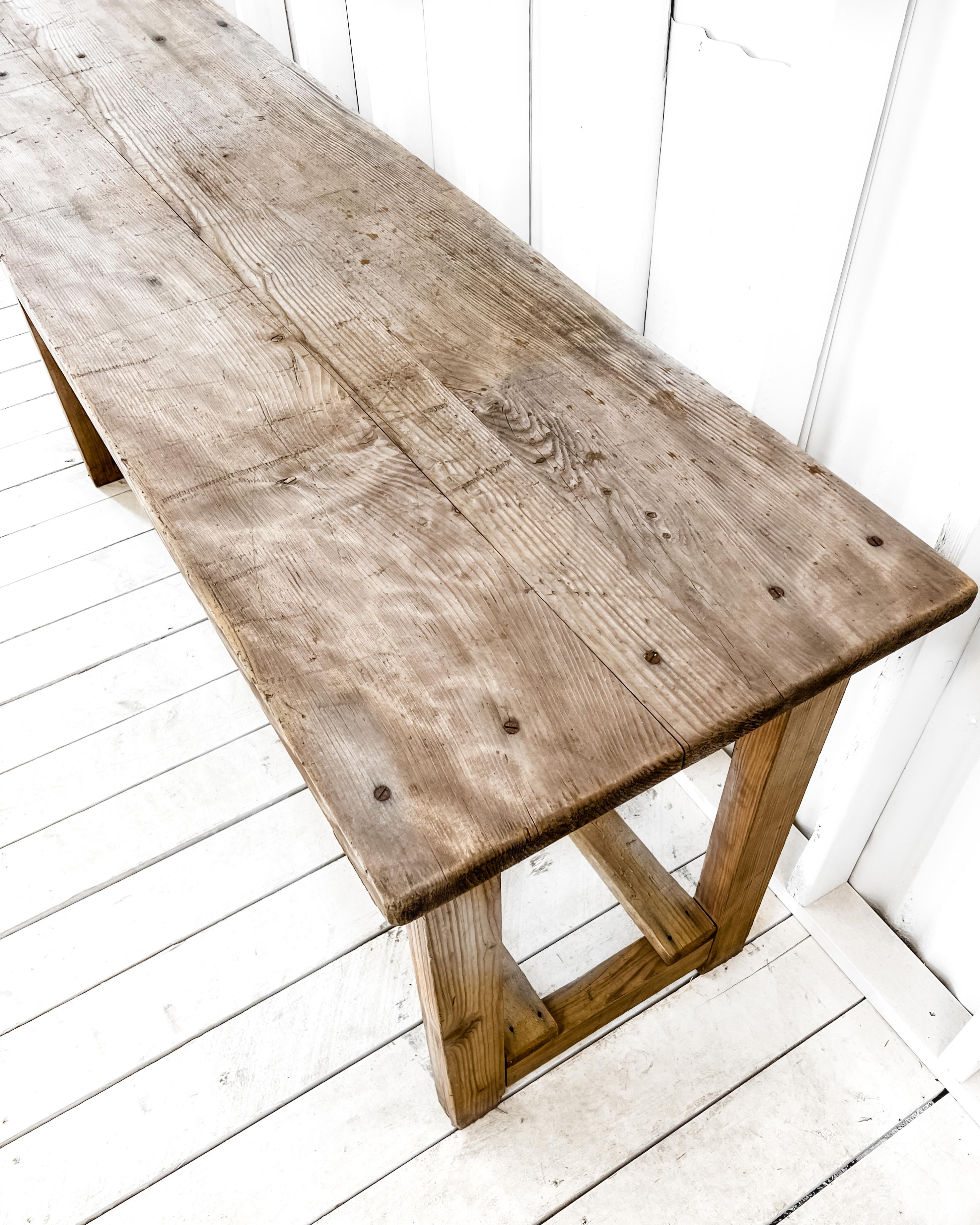 Natural Wood Rustic French Console Table 5