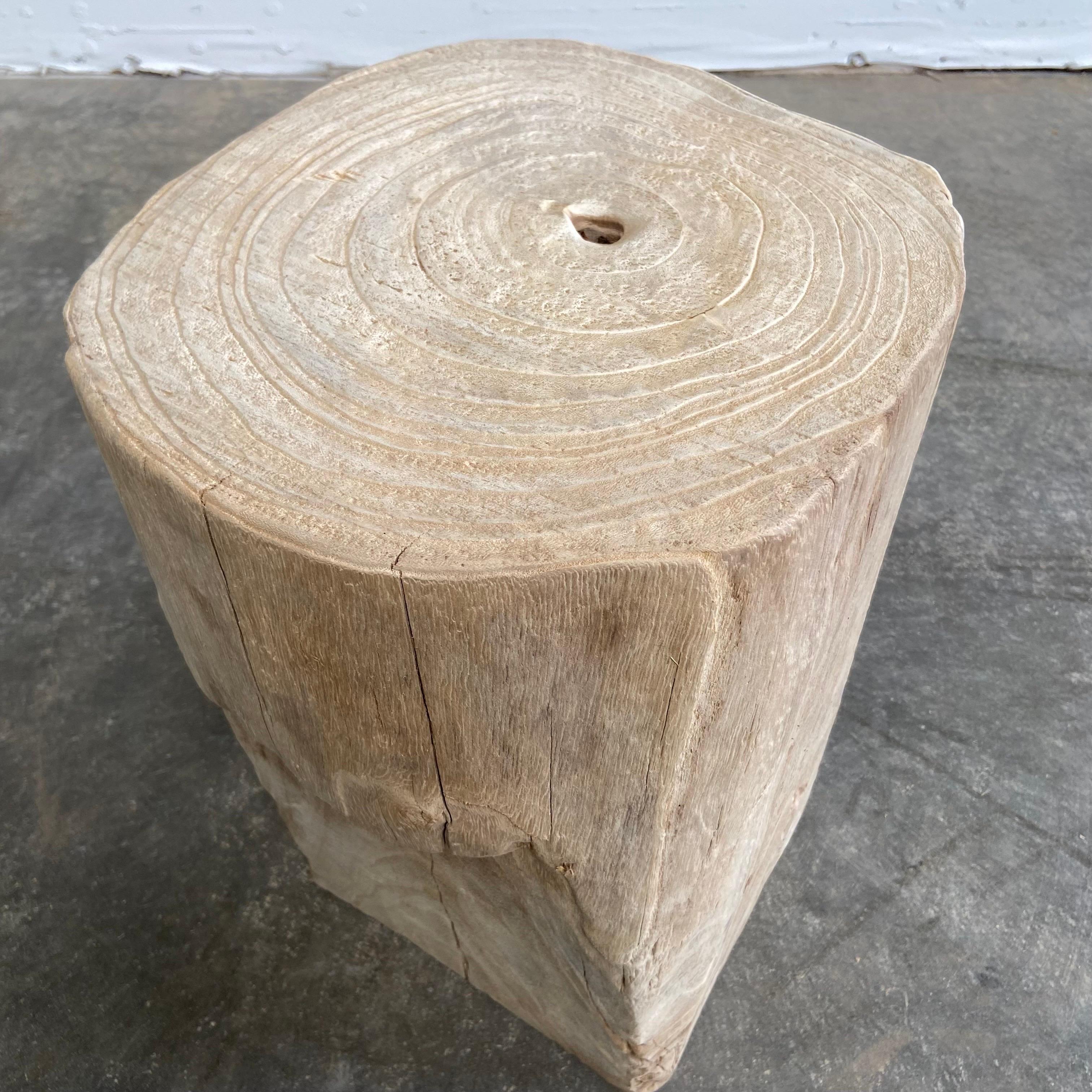 Natural Wood Side Table or Stool 7