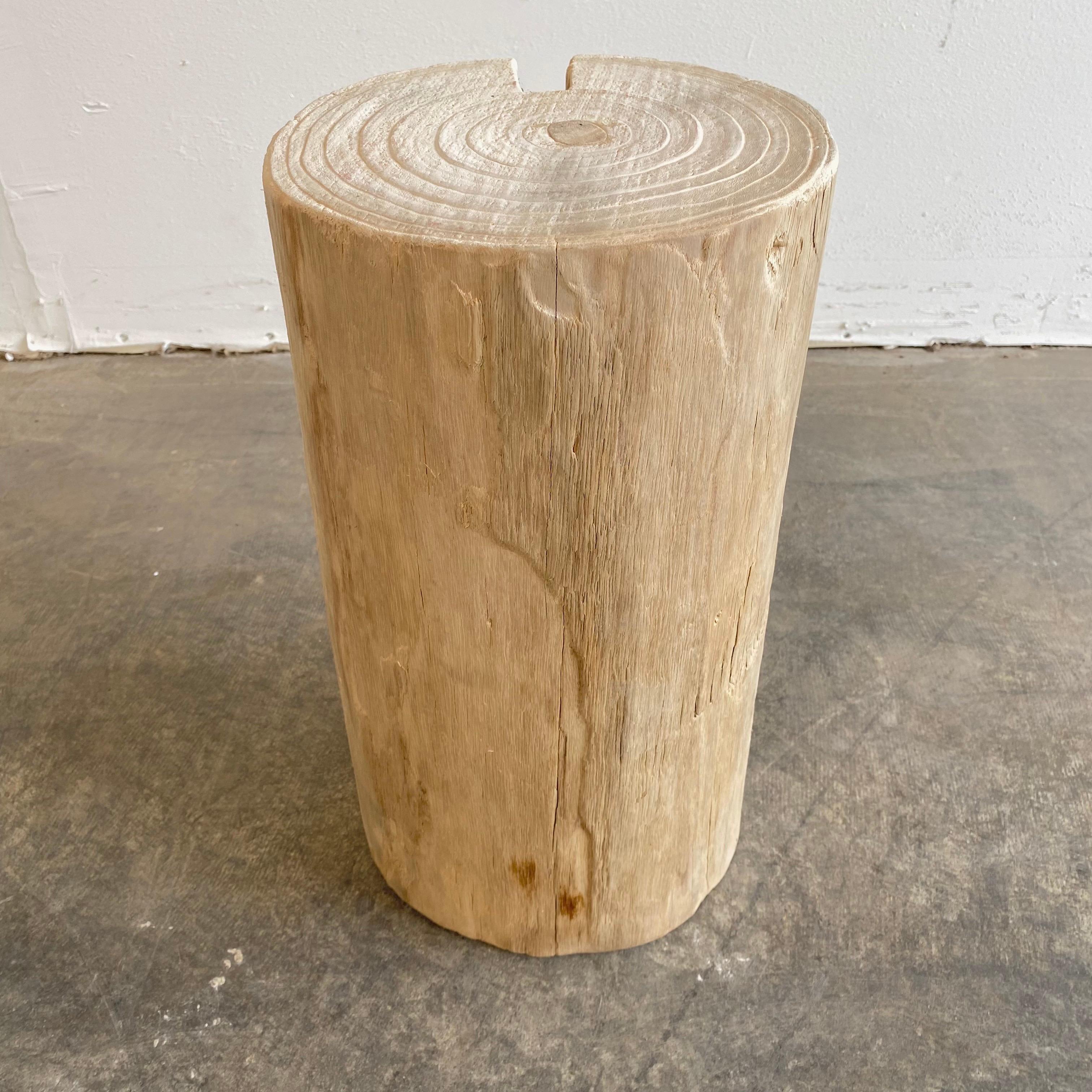 Natural Wood Side Table Stump Wabi Sabi In Good Condition In Old Town Orange, CA