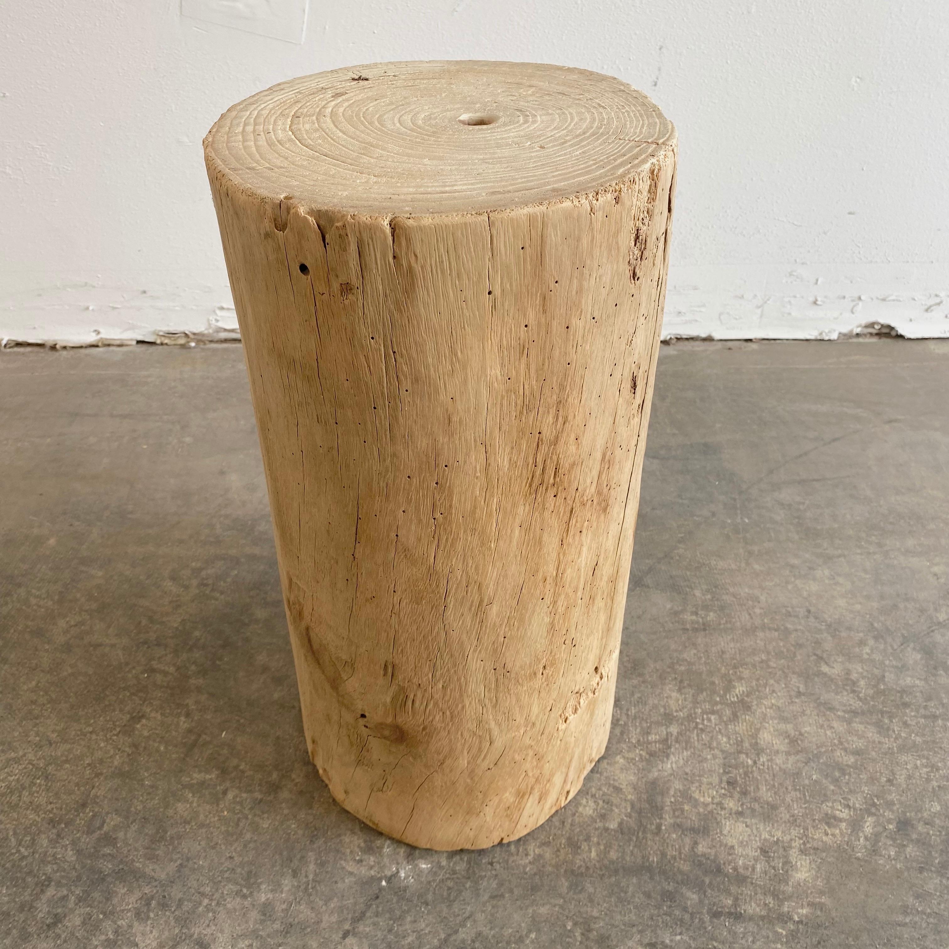 Contemporary Natural Wood Side Table Stump Wabi Sabi