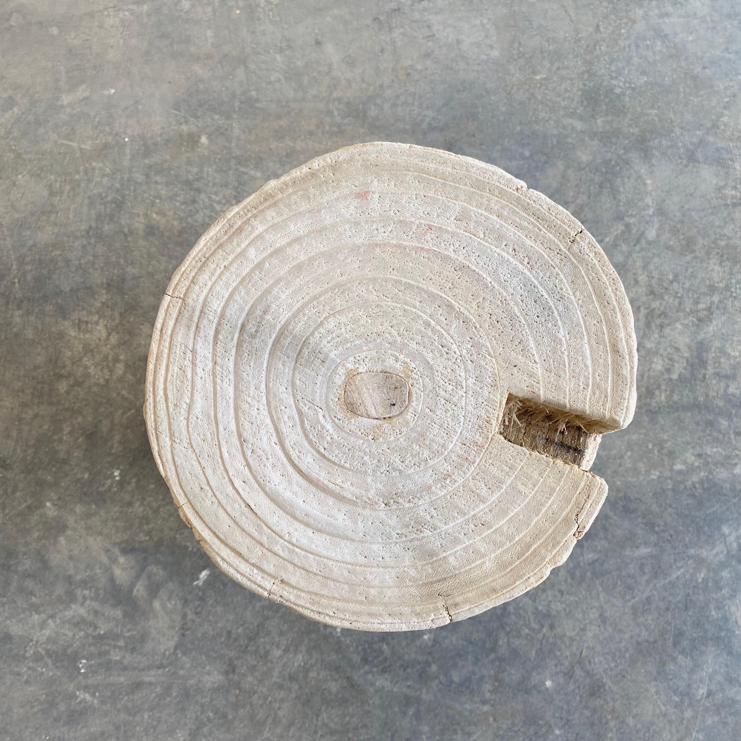 Elm Natural Wood Side Table Stump Wabi Sabi