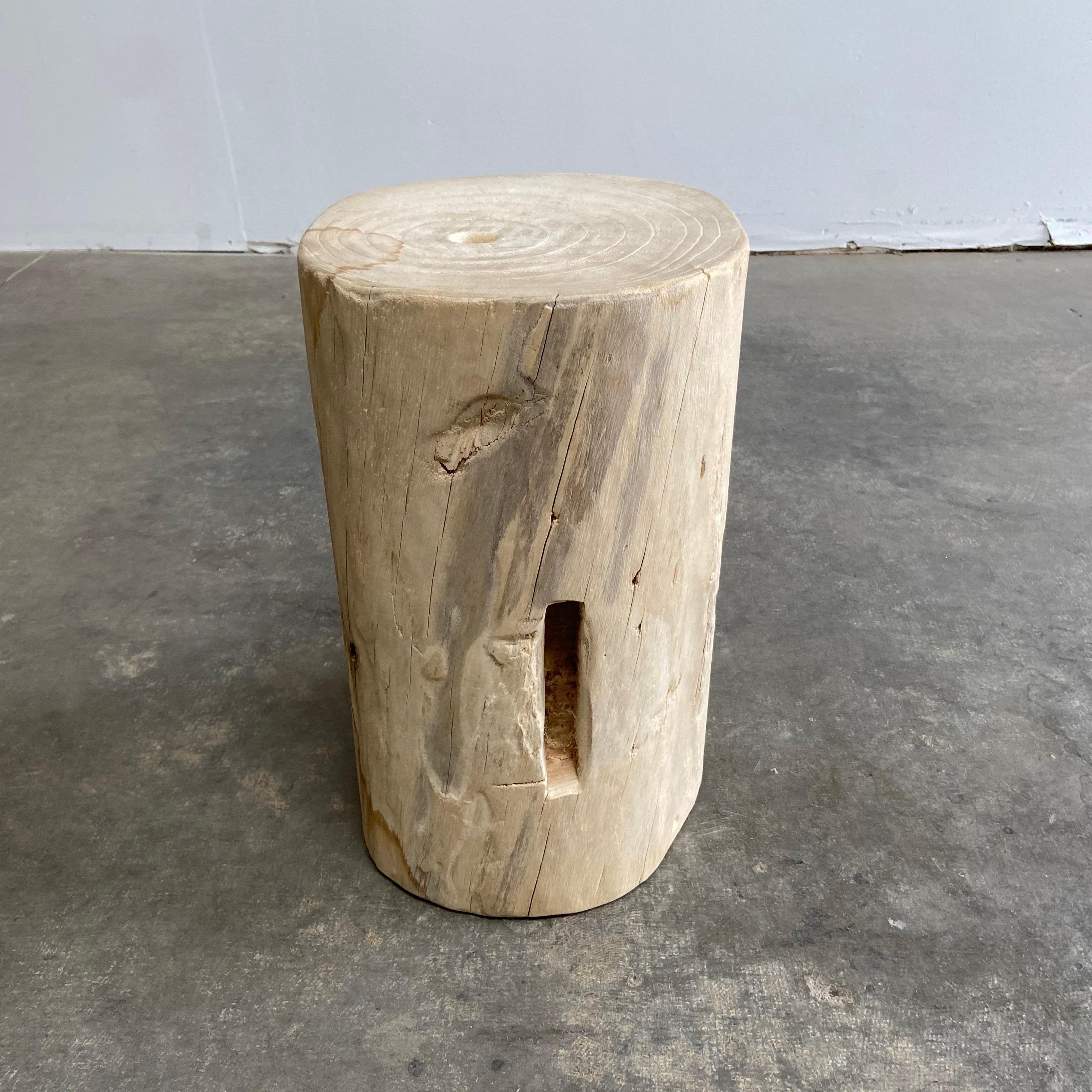 Natural Wood Stump Side Table In New Condition In Brea, CA