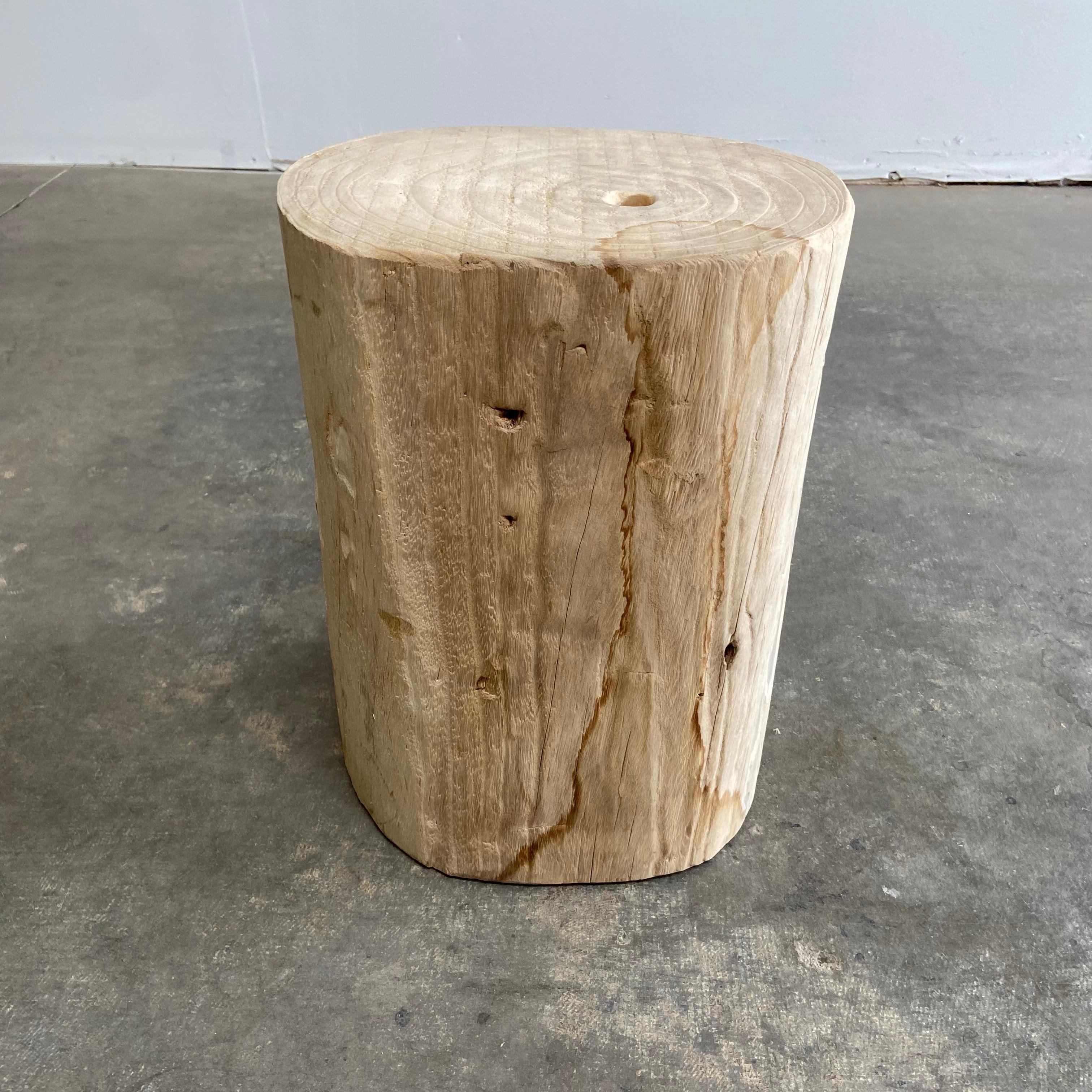 Contemporary Natural Wood Stump Side Table