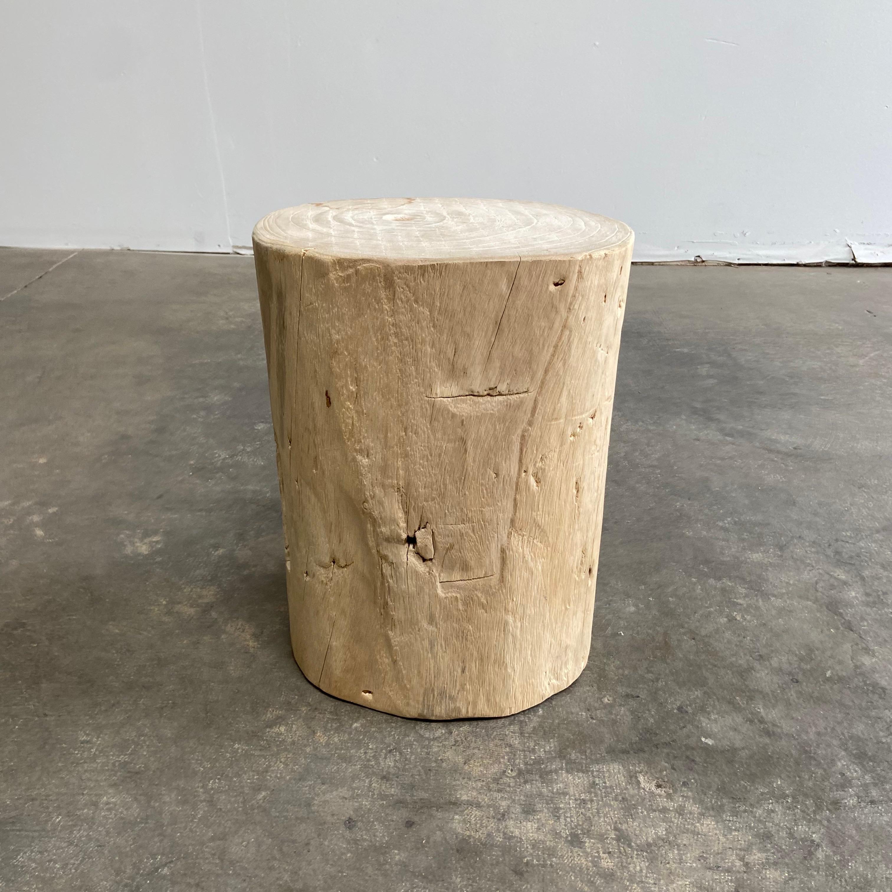 Natural Wood Stump Side Table 2