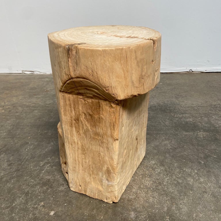 Natural Wood Stump Side Table at 1stDibs