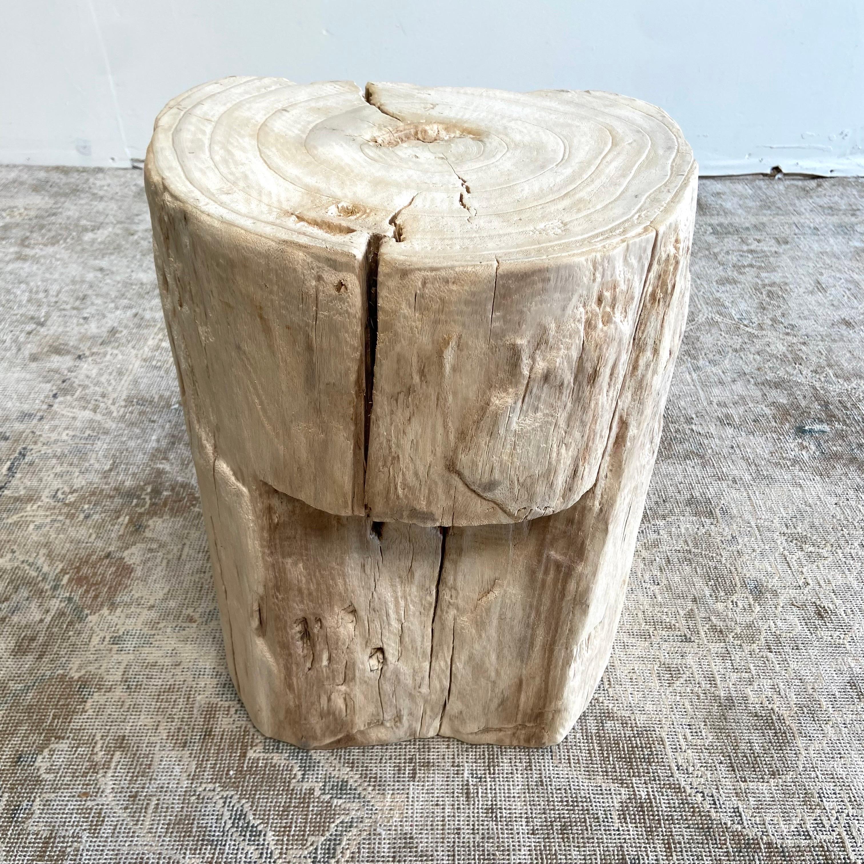 20th Century Natural Wood Stump Side Table or Stool For Sale