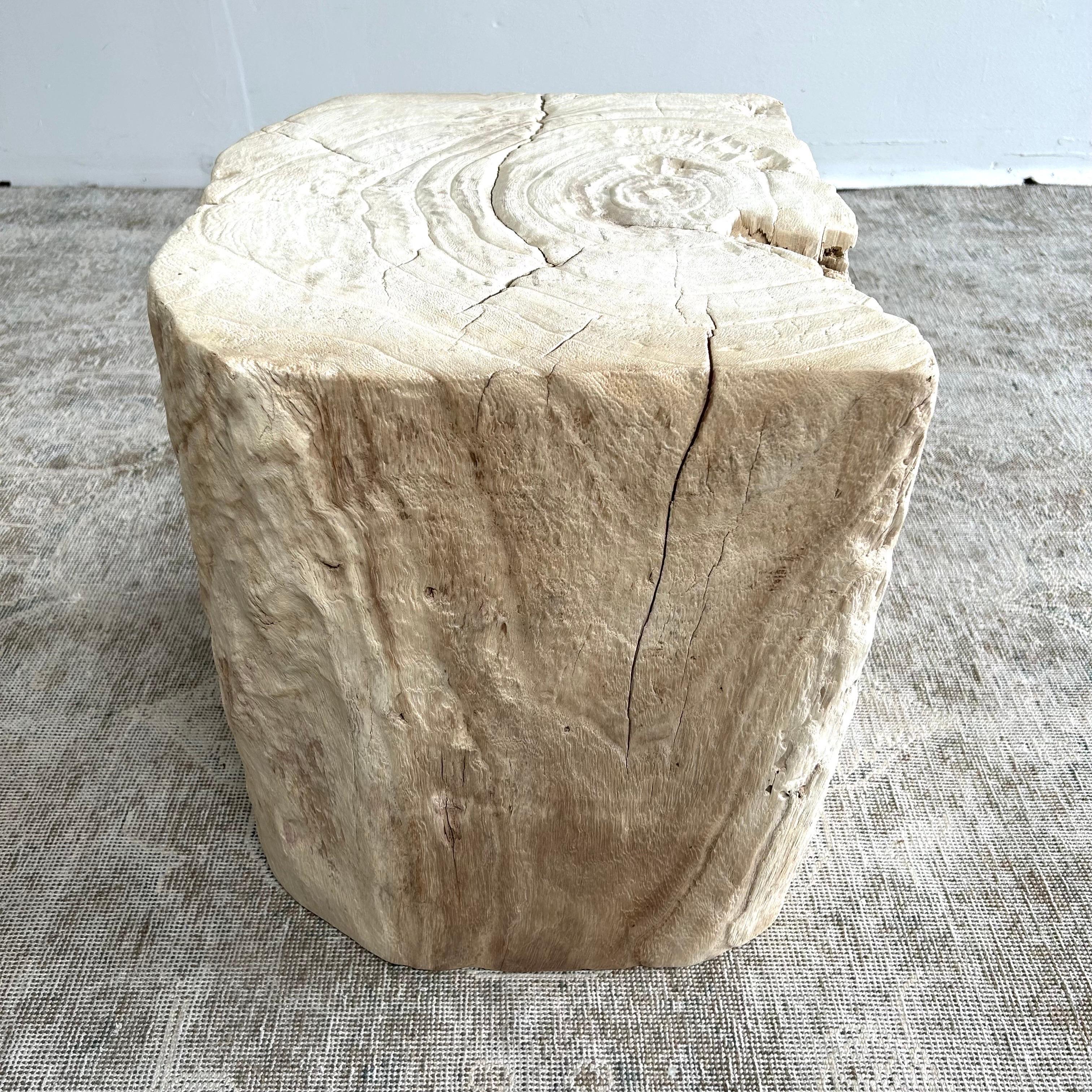 20th Century Natural Wood Stump Side Table or Stool For Sale