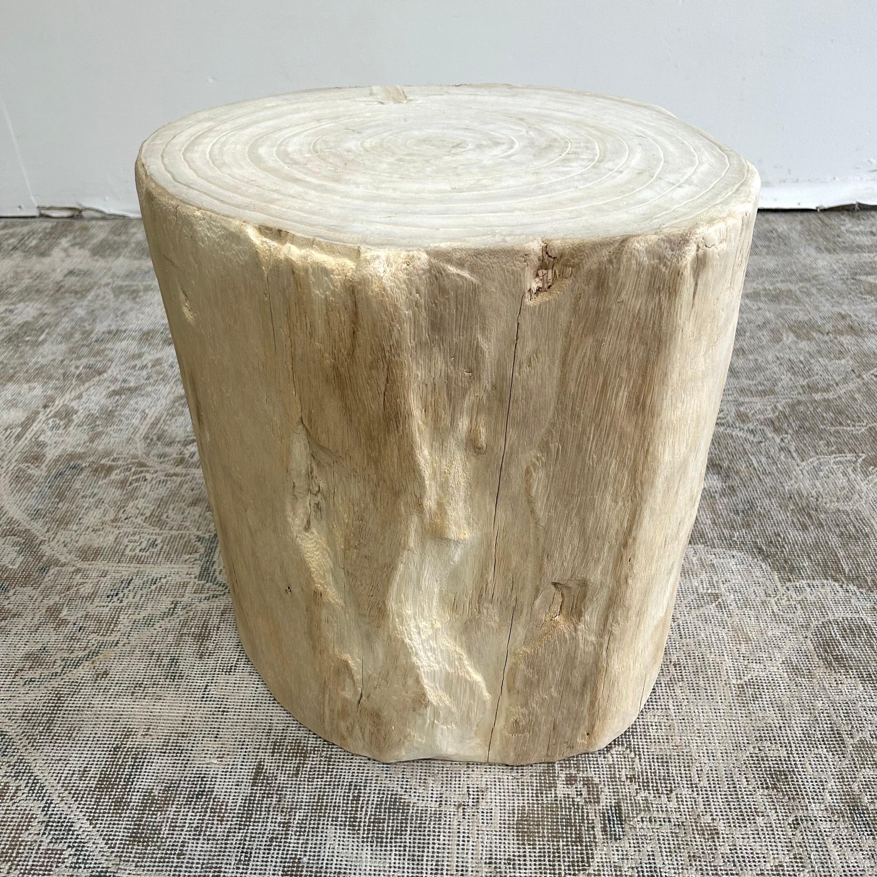 20th Century Natural Wood Stump Side Table or Stool