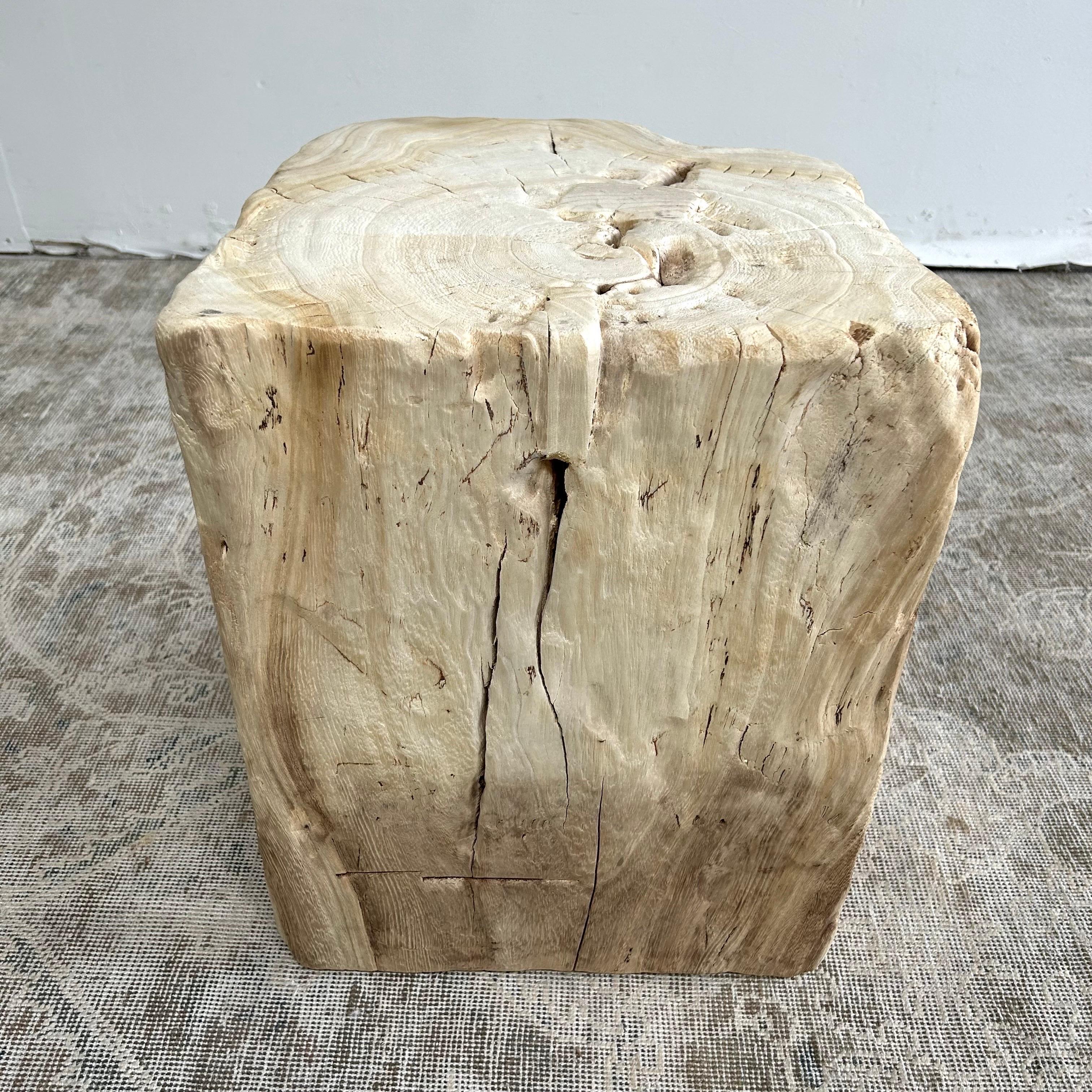 20th Century Natural Wood Stump Side Table or Stool