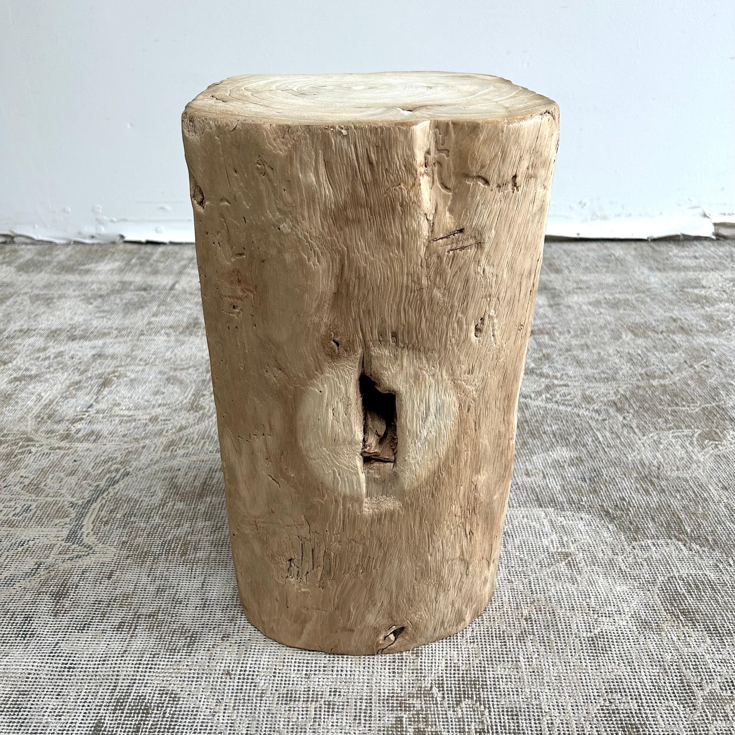 20th Century Natural Wood Stump Side Table or Stool For Sale