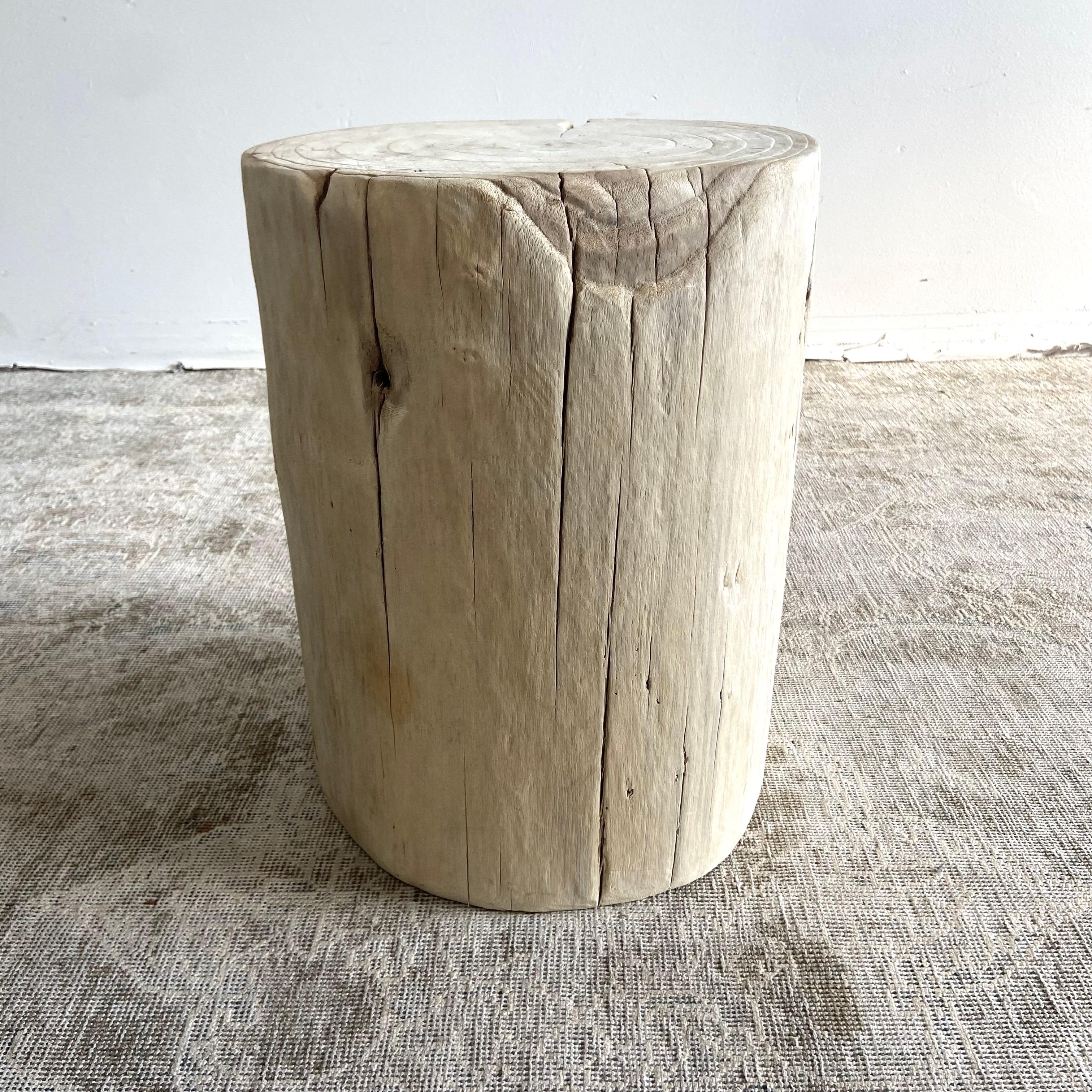 20th Century Natural Wood Stump Side Table or Stool