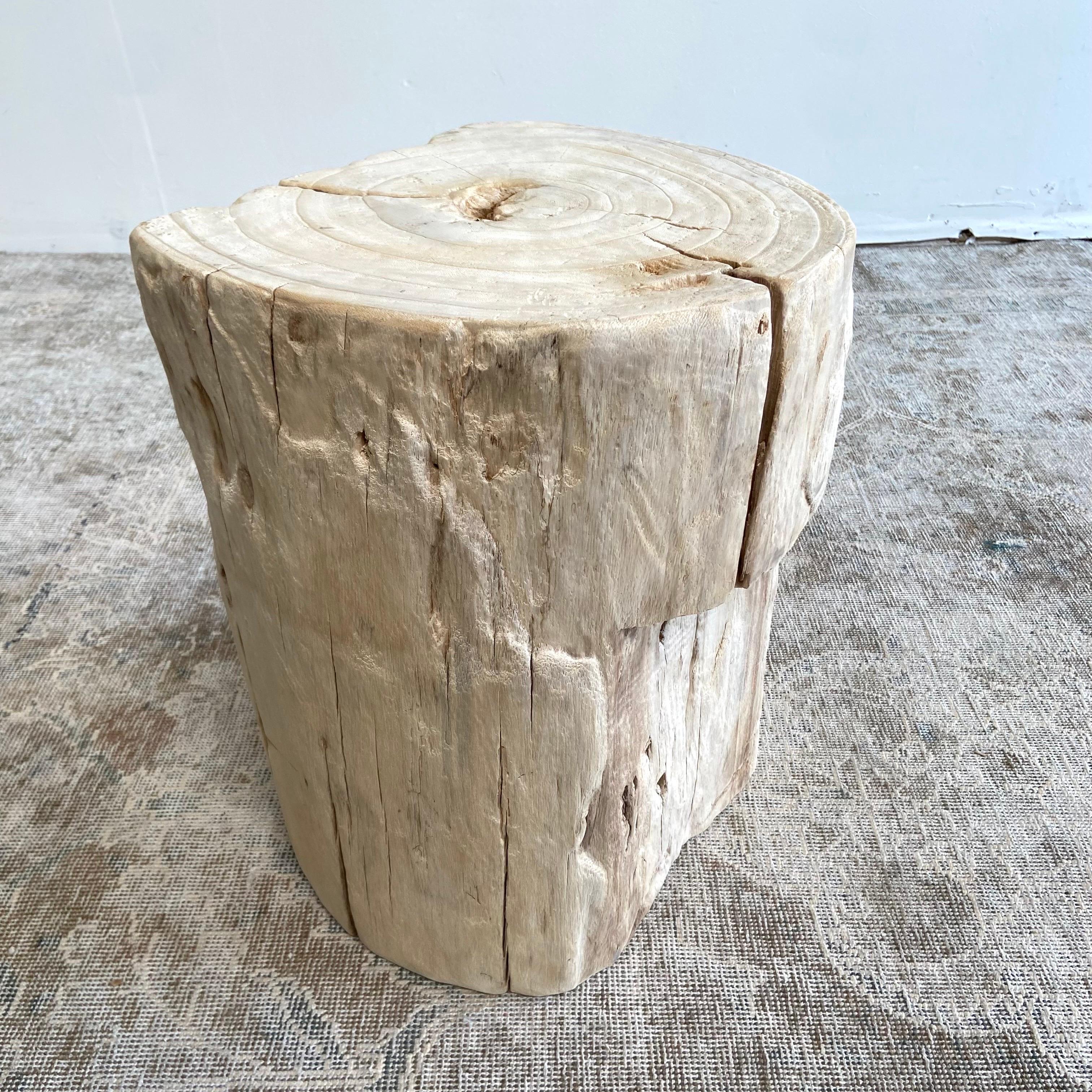 Elm Natural Wood Stump Side Table or Stool For Sale