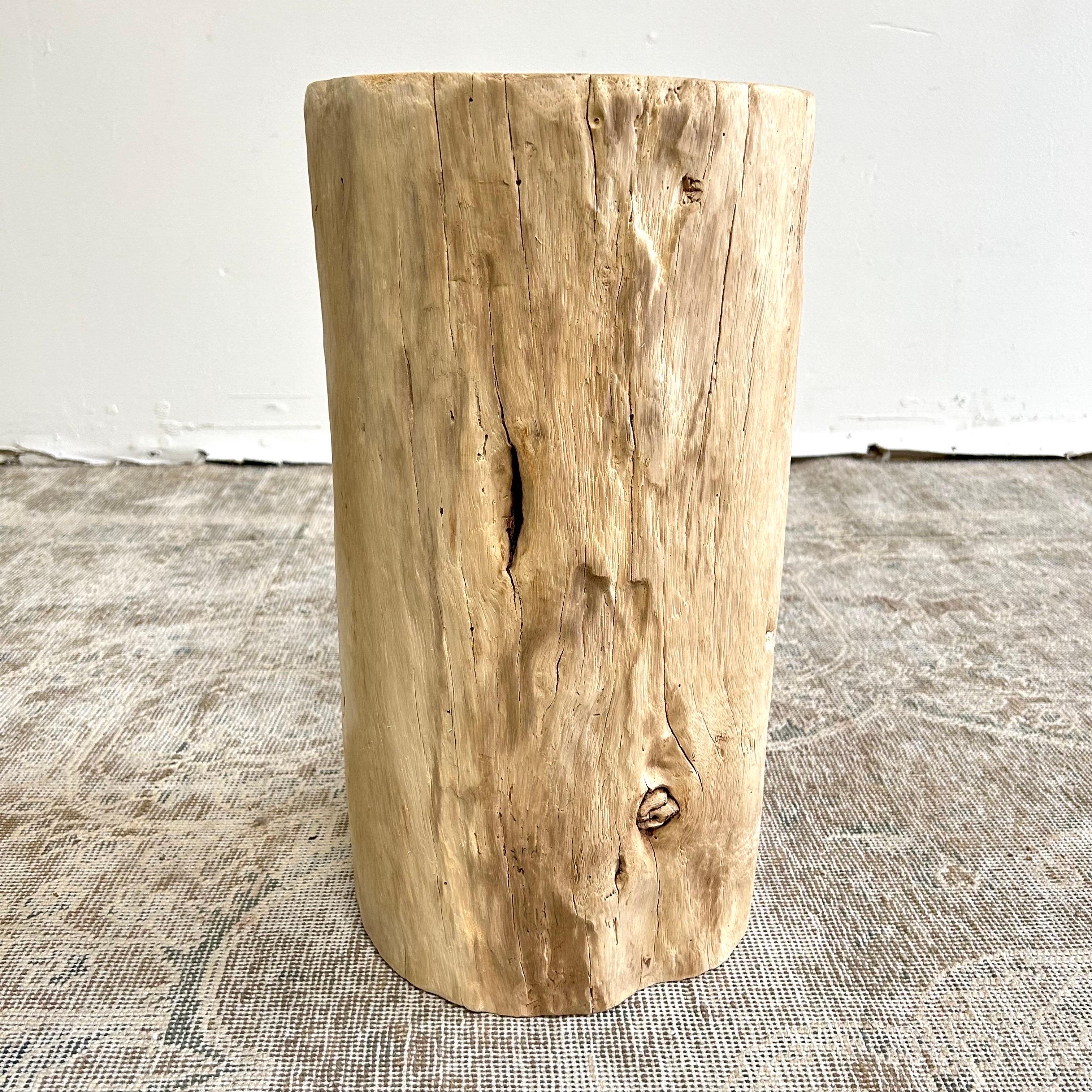 Elm Natural Wood Stump Side Table or Stool