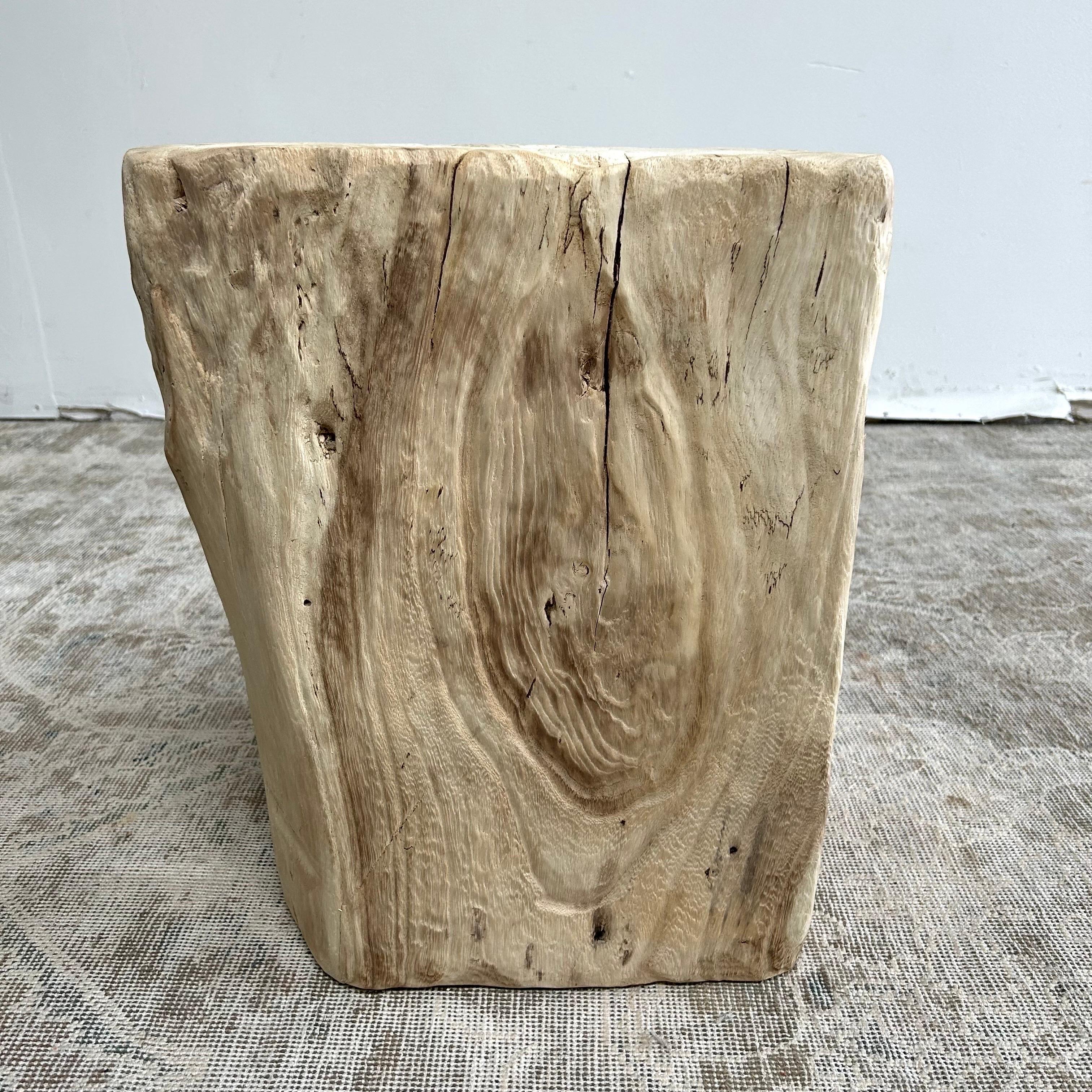 Elm Natural Wood Stump Side Table or Stool